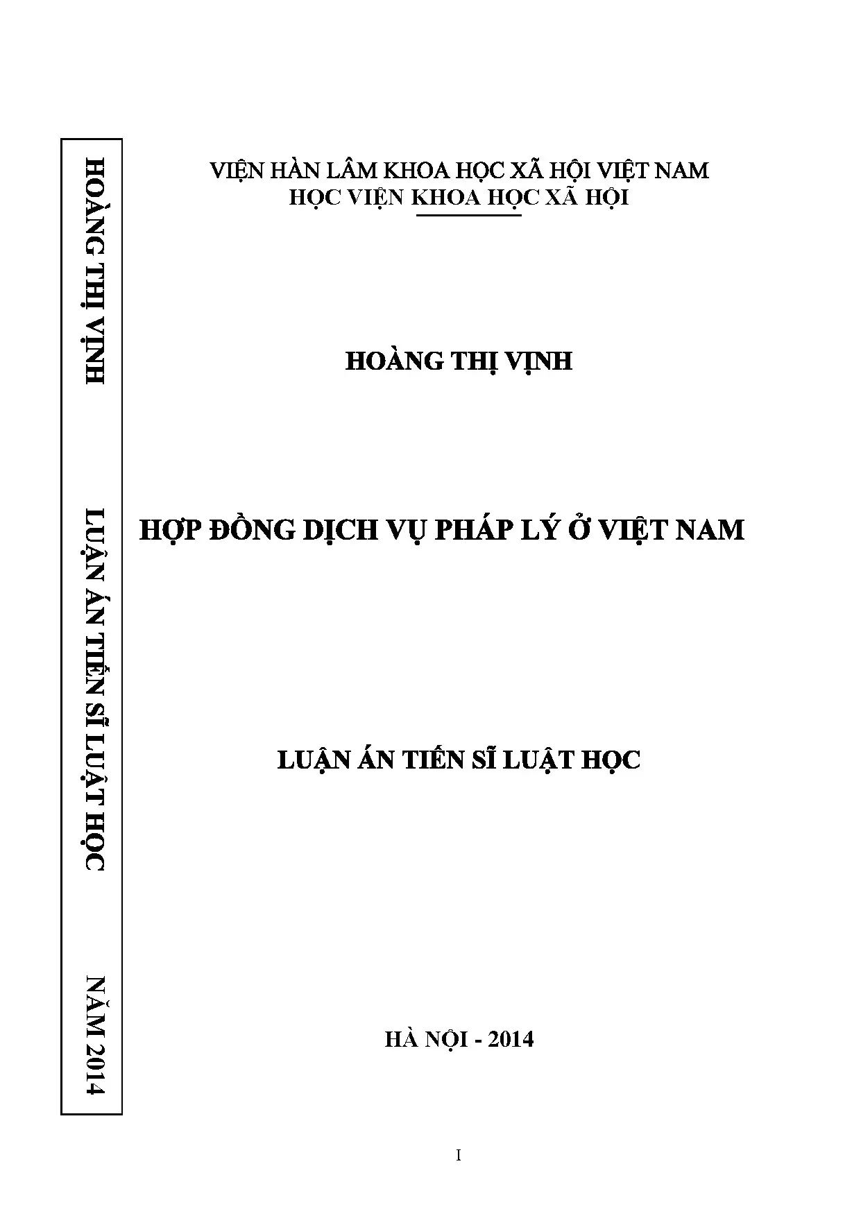 Luận án tiến sĩ hợp đồng dịch vụ pháp lý tại Việt Nam