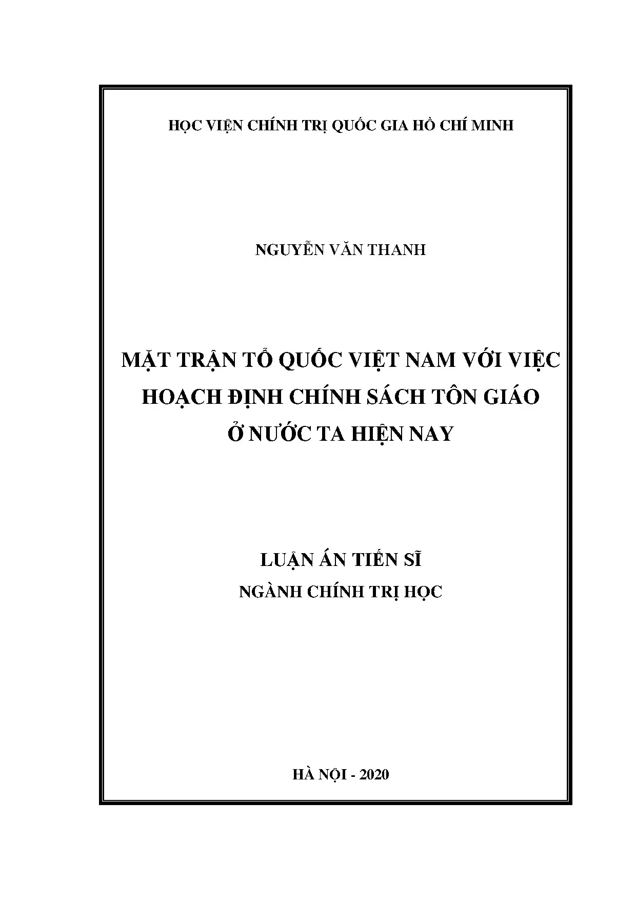 Mặt trận Tổ quốc Việt Nam hoạch định chính sách tôn giáo hiện nay