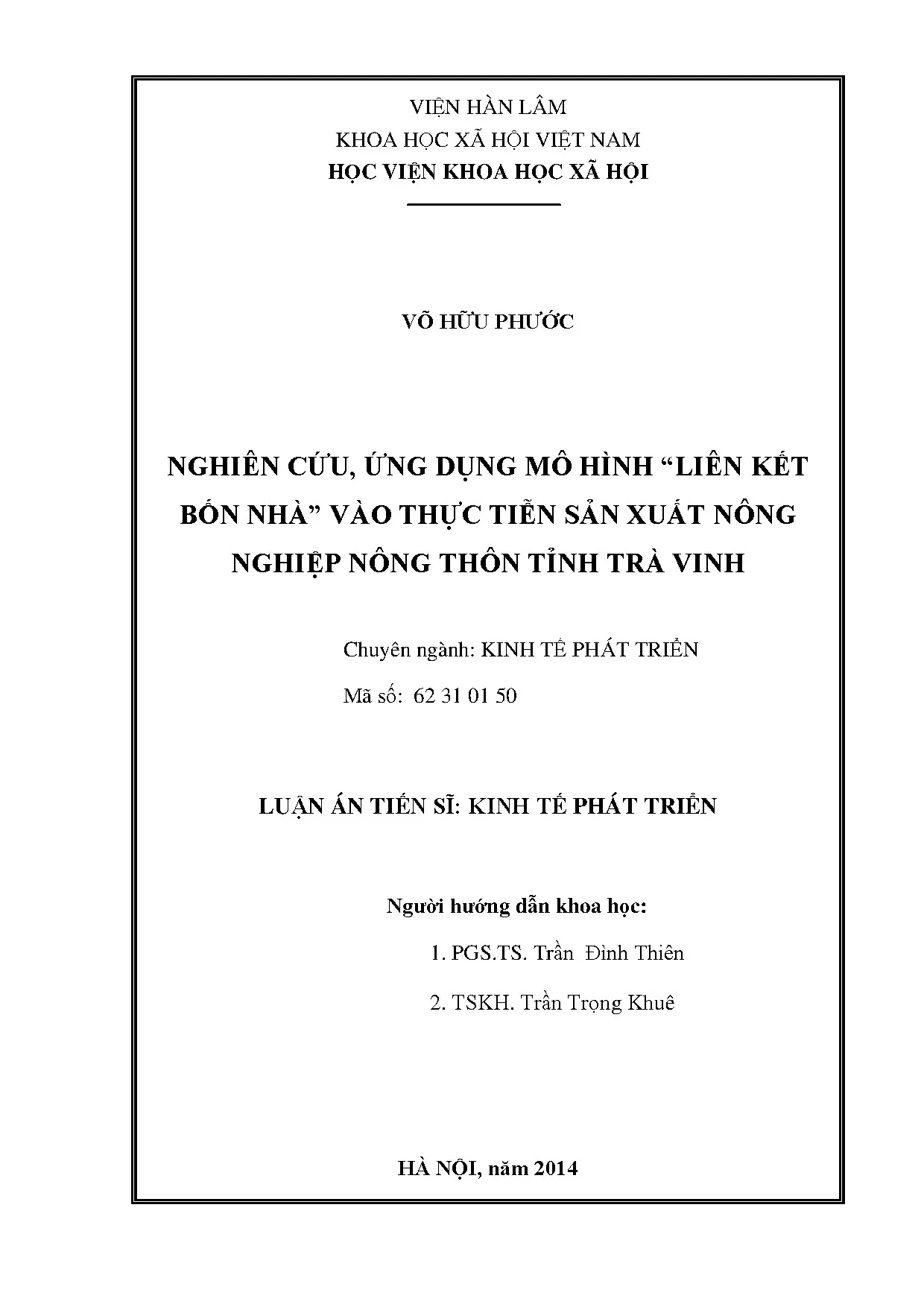 Mô hình liên kết bốn nhà trong sản xuất nông nghiệp Trà Vinh