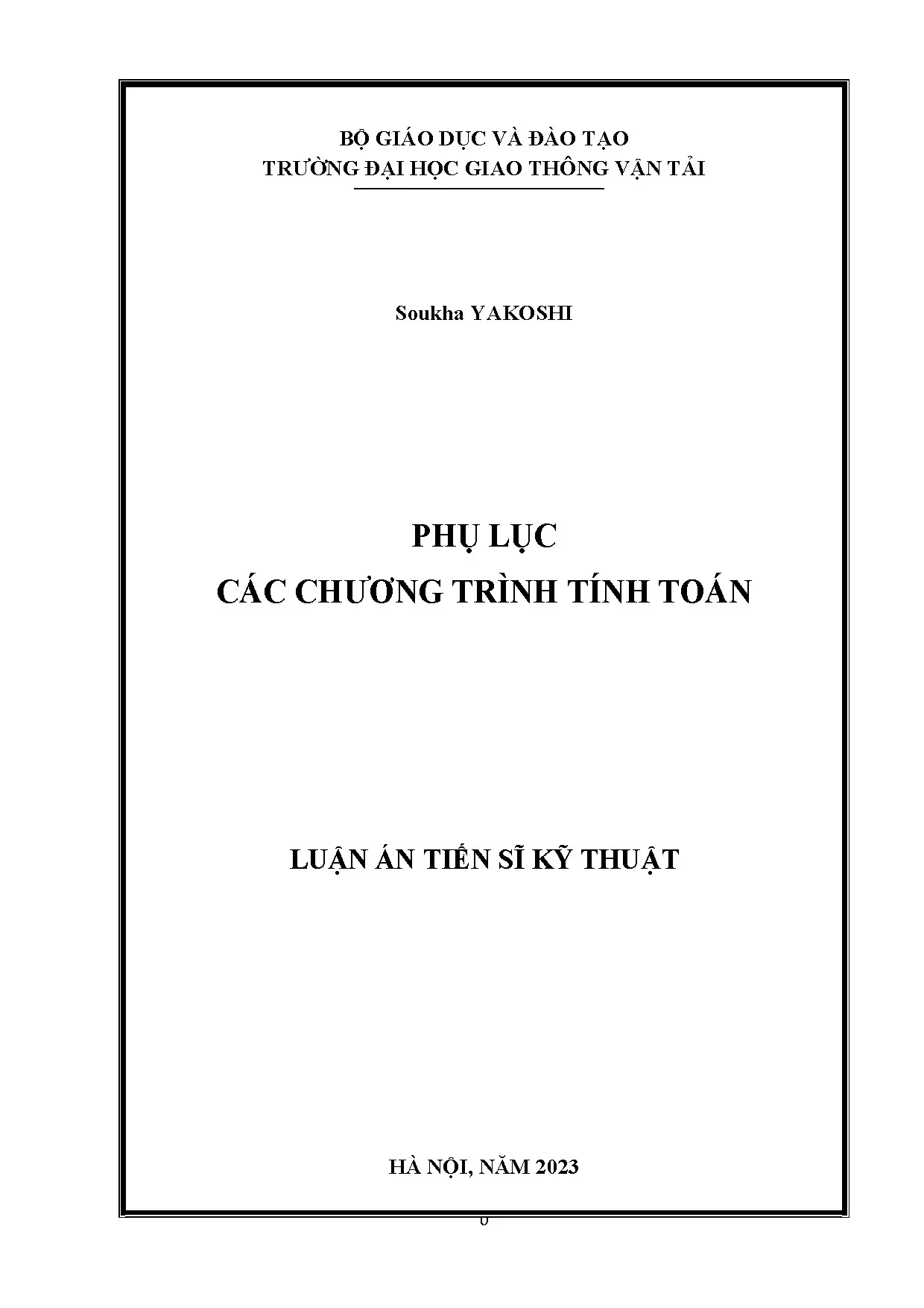 Phụ lục chương trình tính toán luận án tiến sĩ GLEM