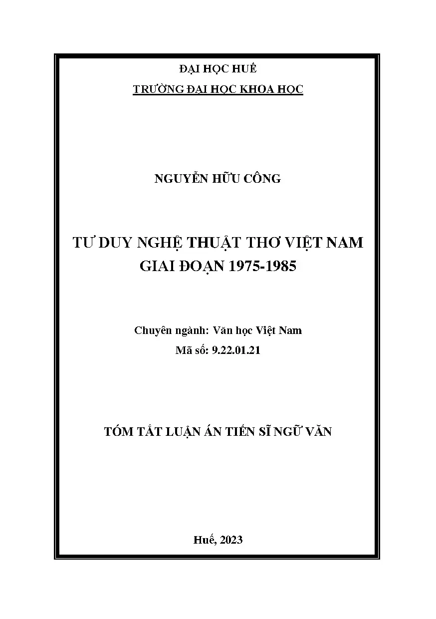 Tư duy nghệ thuật thơ Việt Nam 1975-1985