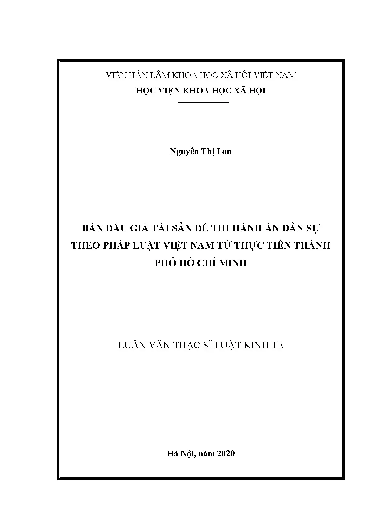 Bán đấu giá tài sản thi hành án dân sự - Nghiên cứu TP. Hồ Chí Minh