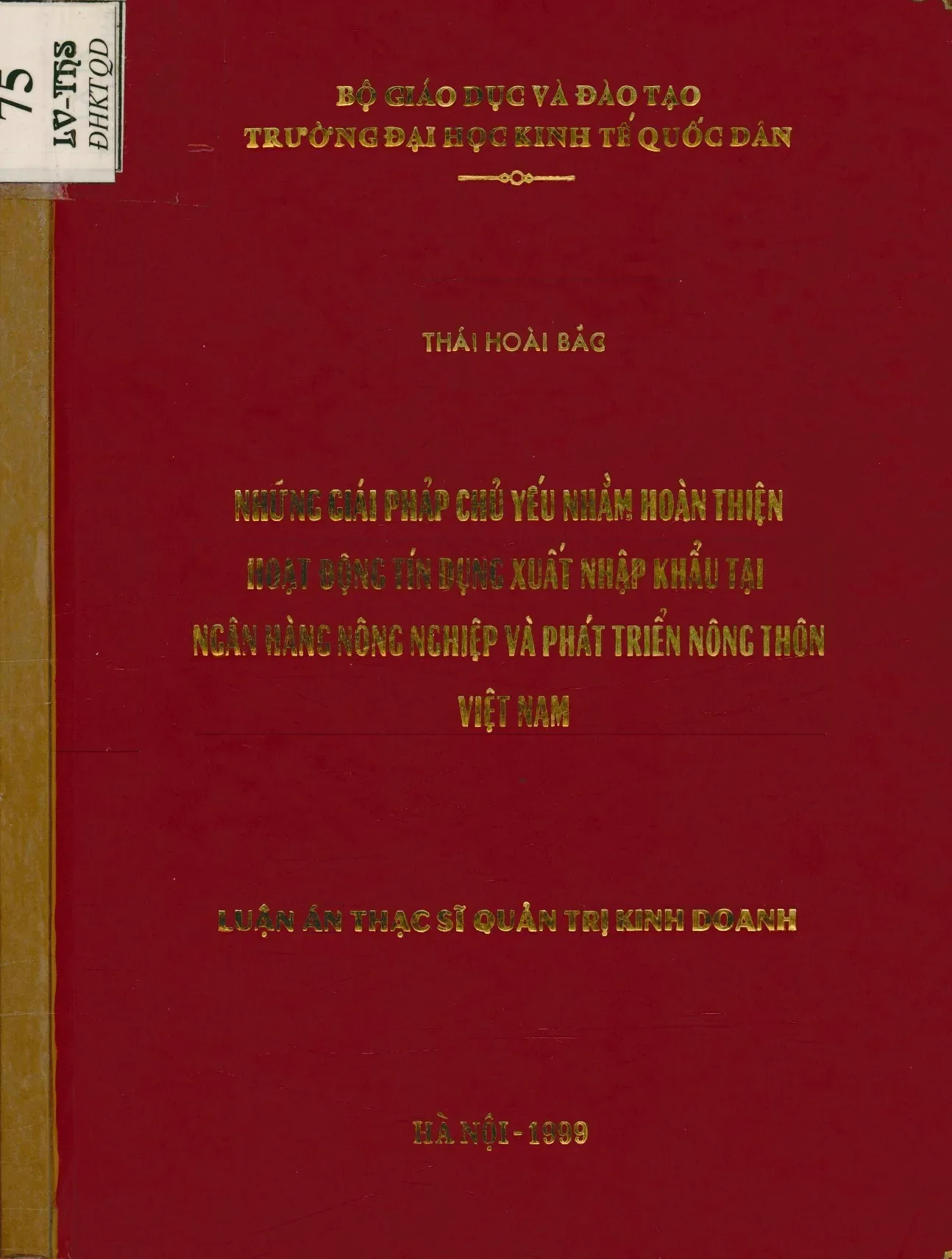 Hoàn thiện tín dụng xuất nhập khẩu tại Ngân hàng Nông nghiệp Việt Nam