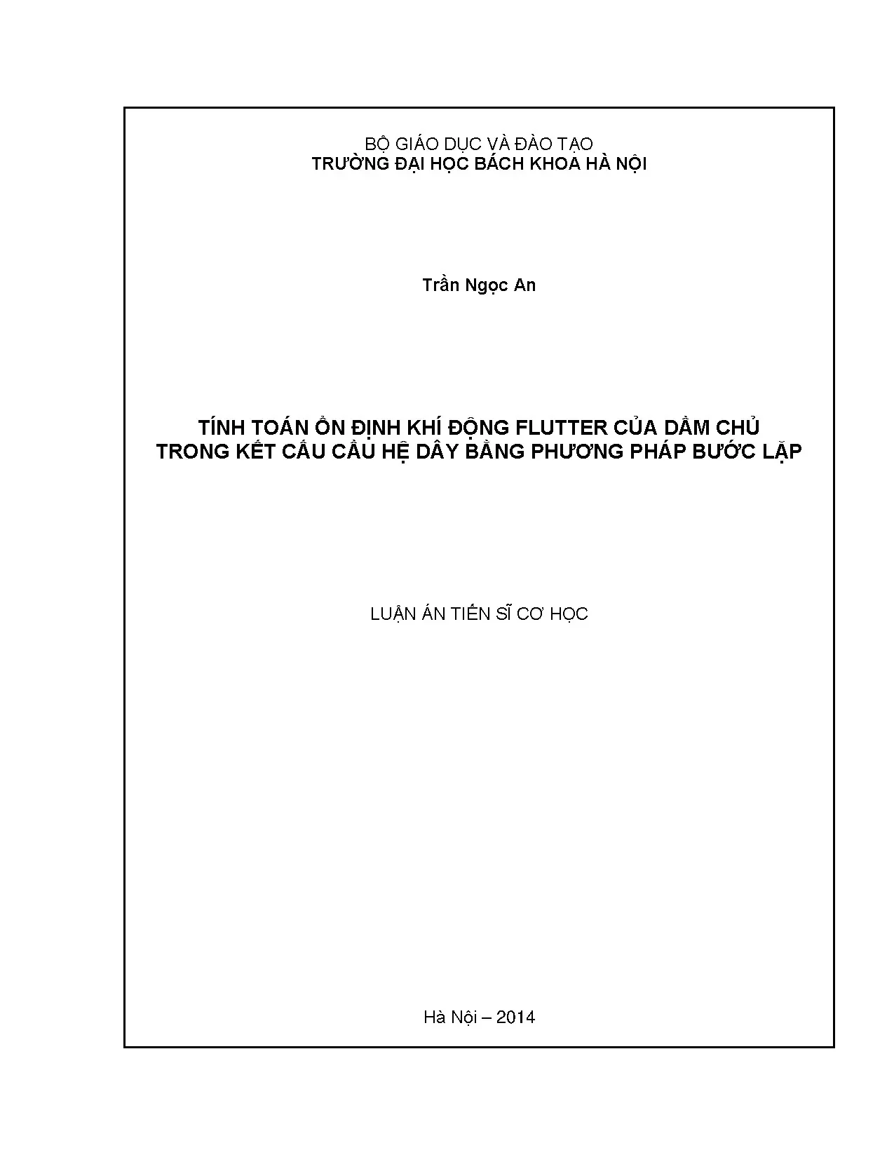 Tính toán ổn định khí động flutter của dầm chủ cầu hệ dây