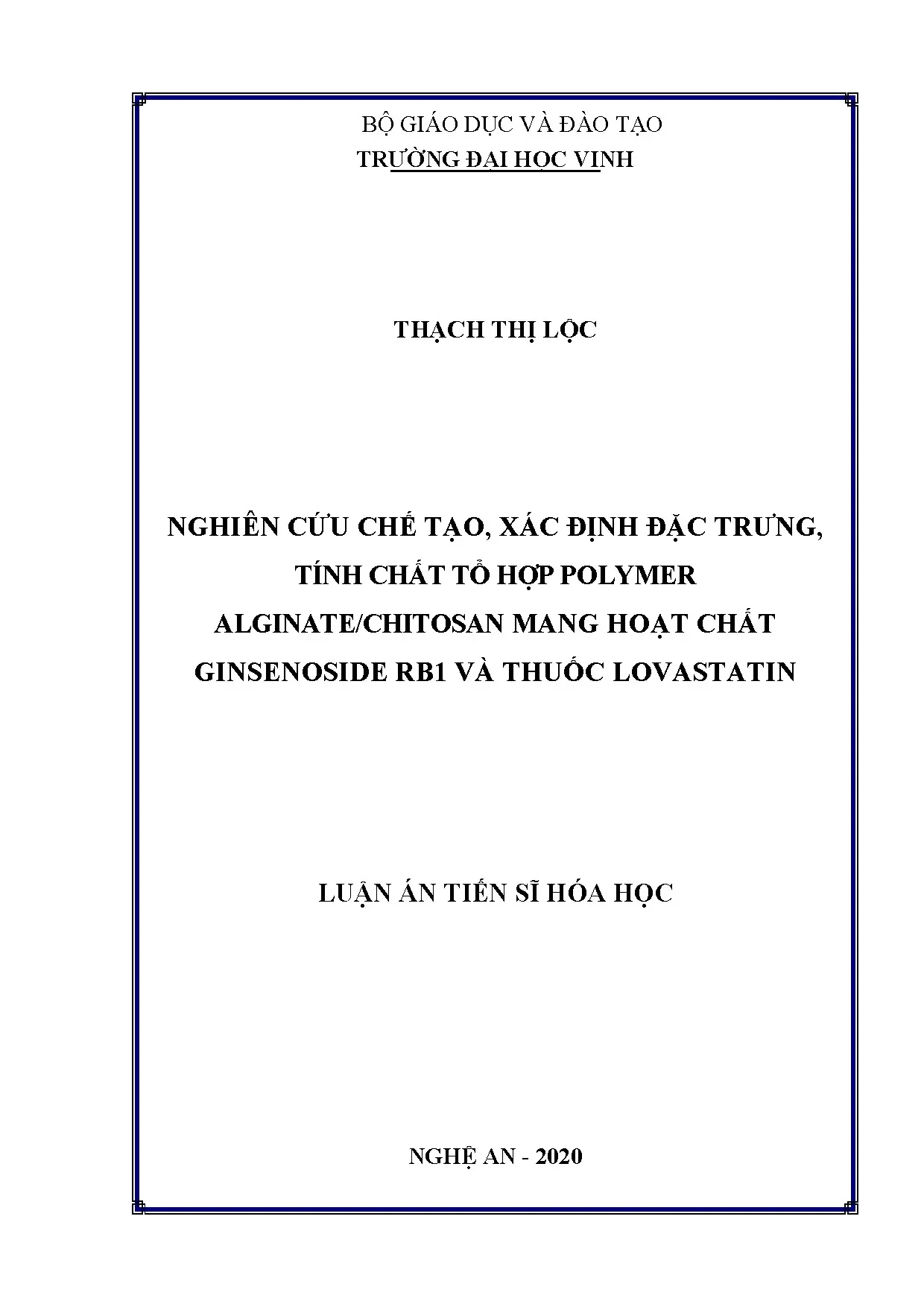 Nghiên cứu chế tạo vật liệu polymer mang hoạt chất ginsenoside Rb1