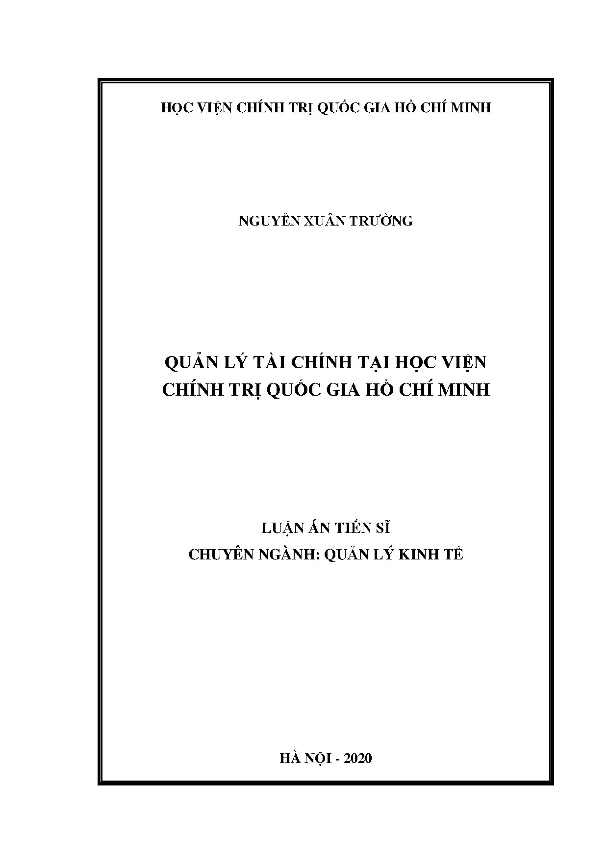 Quản lý tài chính Học viện Chính trị Quốc gia Hồ Chí Minh