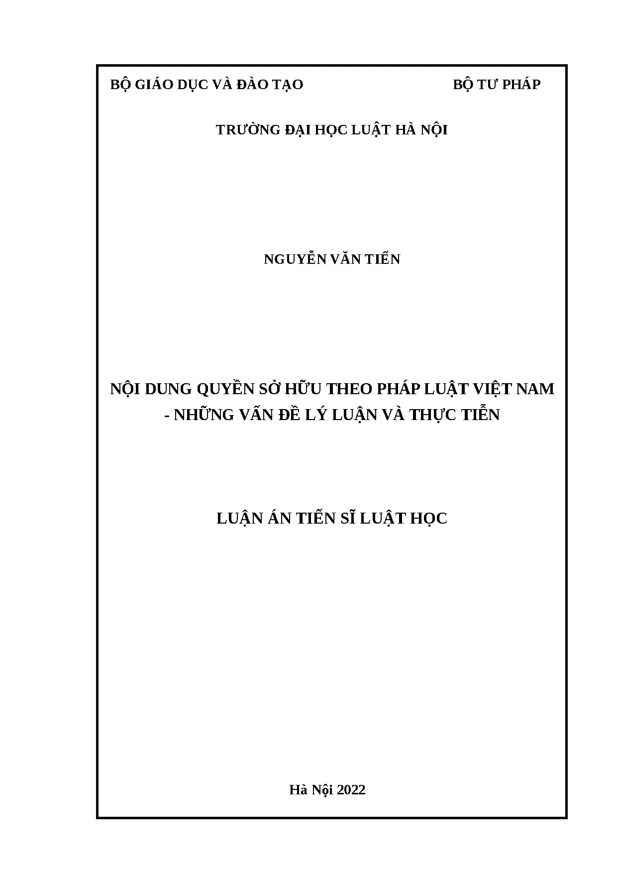Nội dung quyền sở hữu theo luật Việt Nam: Lý luận & thực tiễn