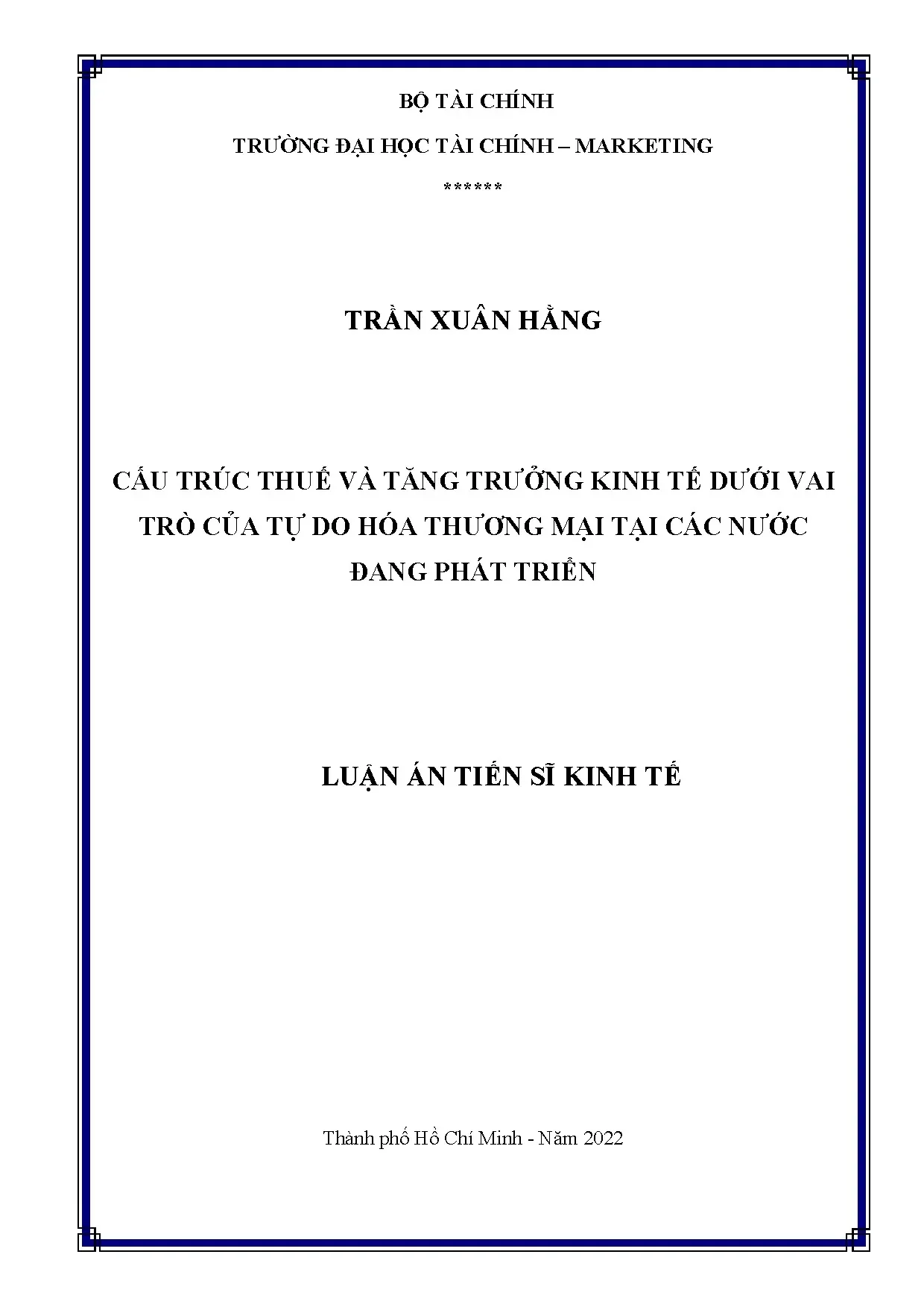Cấu trúc thuế tác động tăng trưởng kinh tế dưới tự do thương mại