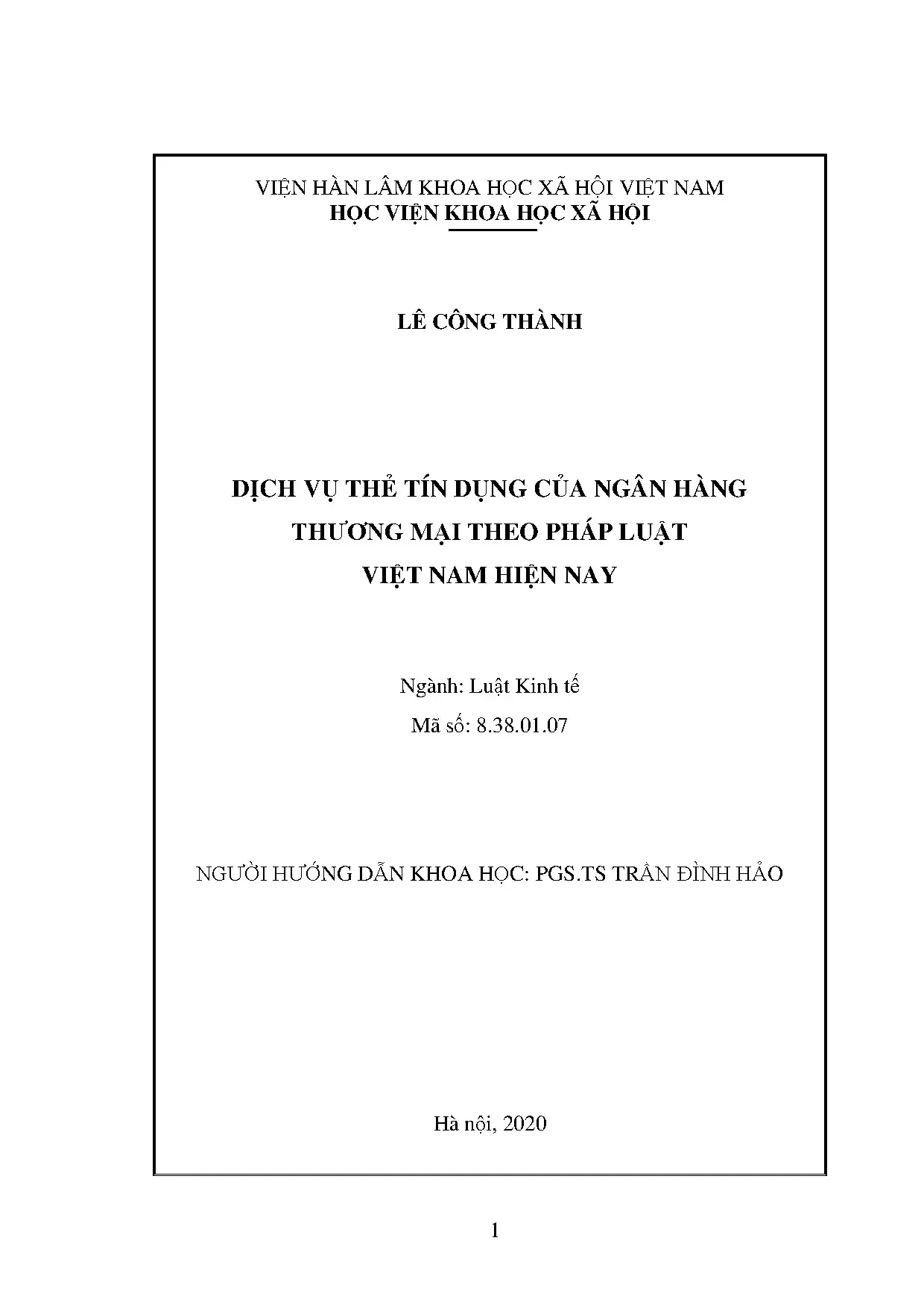 Pháp luật về dịch vụ thẻ tín dụng ngân hàng thương mại Việt Nam