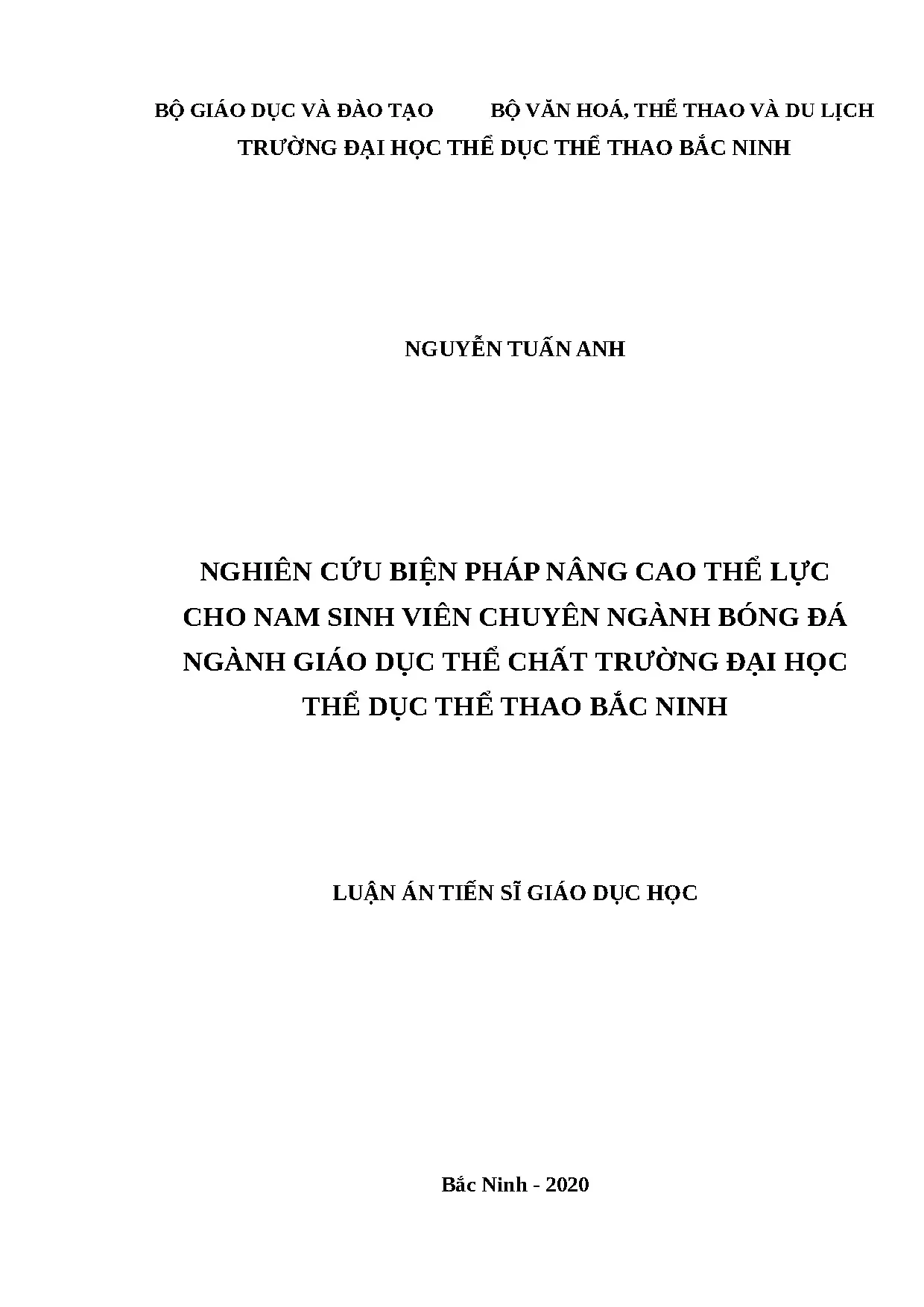 Nâng cao thể lực cho nam sinh viên chuyên ngành bóng đá