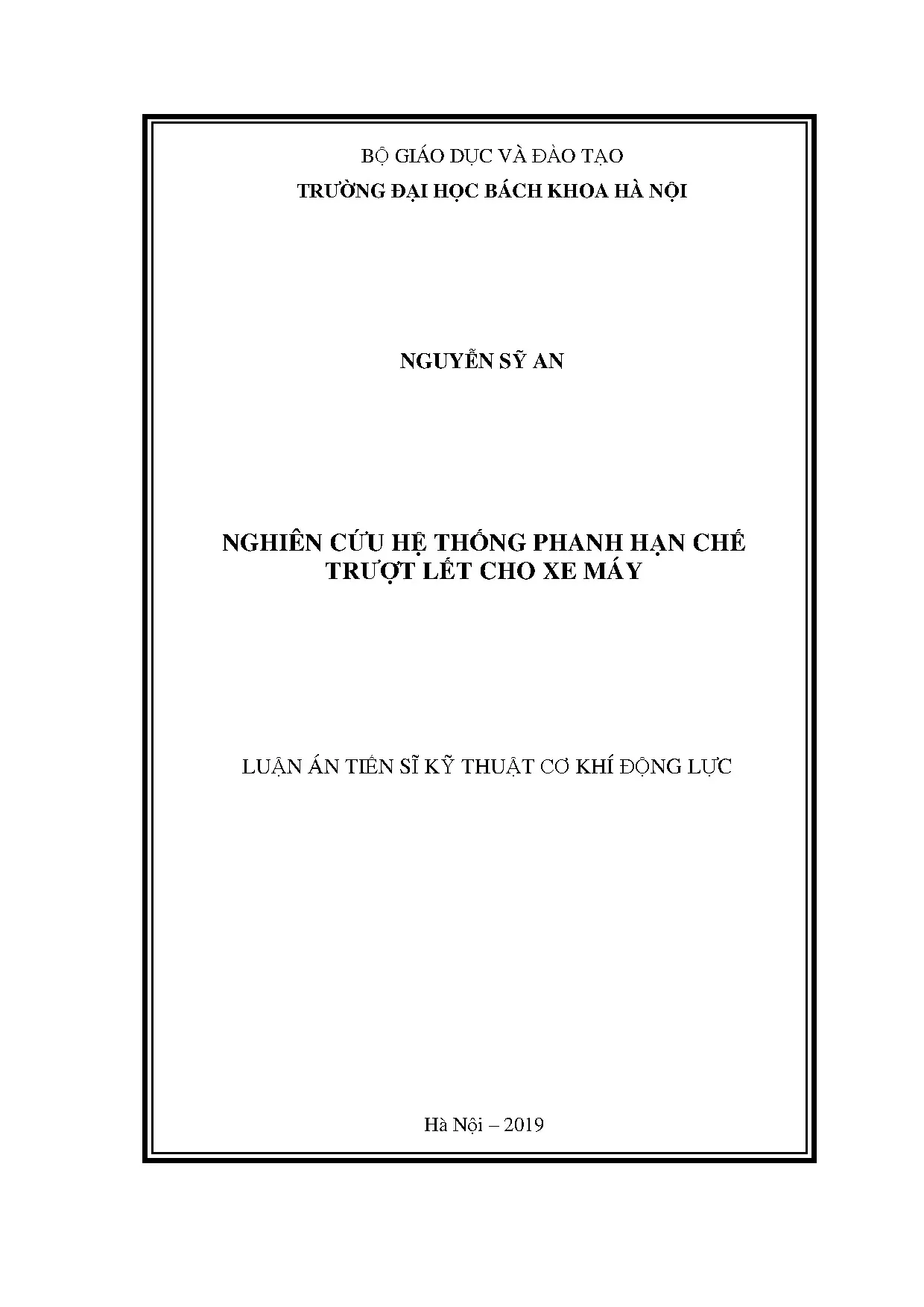 Nghiên cứu hệ thống phanh chống trượt lết (ABS) cho xe máy