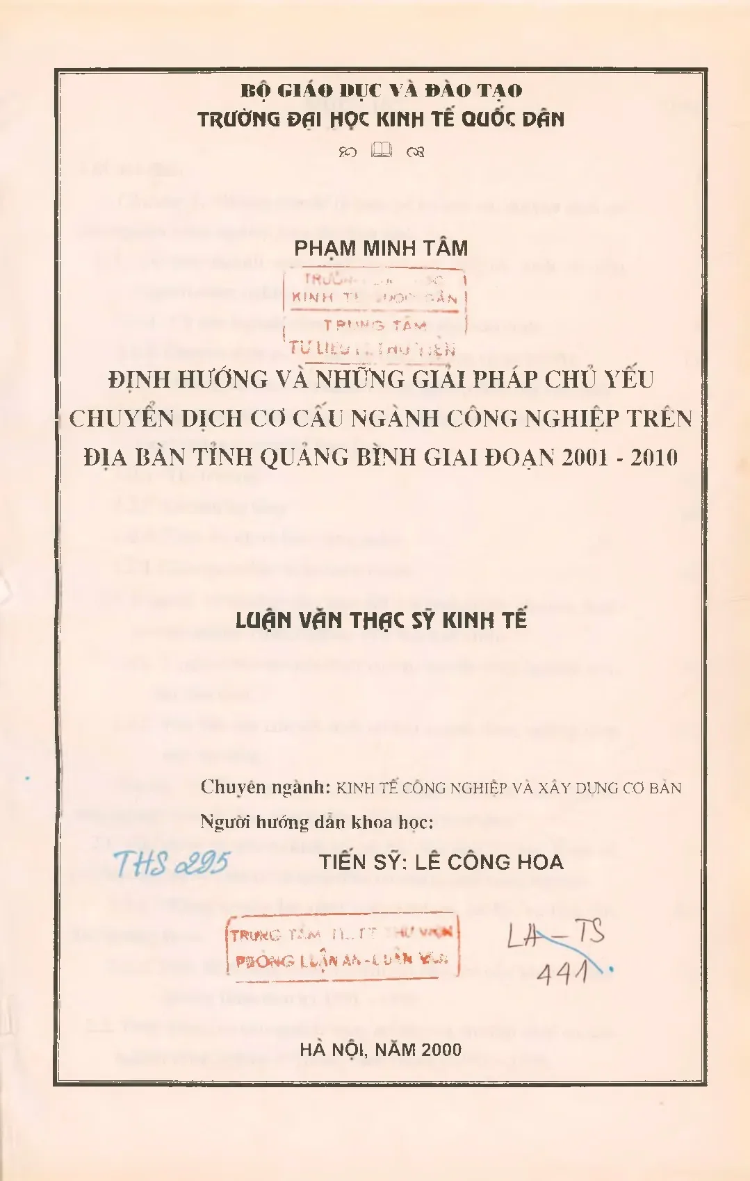 Chuyển dịch cơ cấu ngành công nghiệp Quảng Bình giai đoạn 2001-2010
