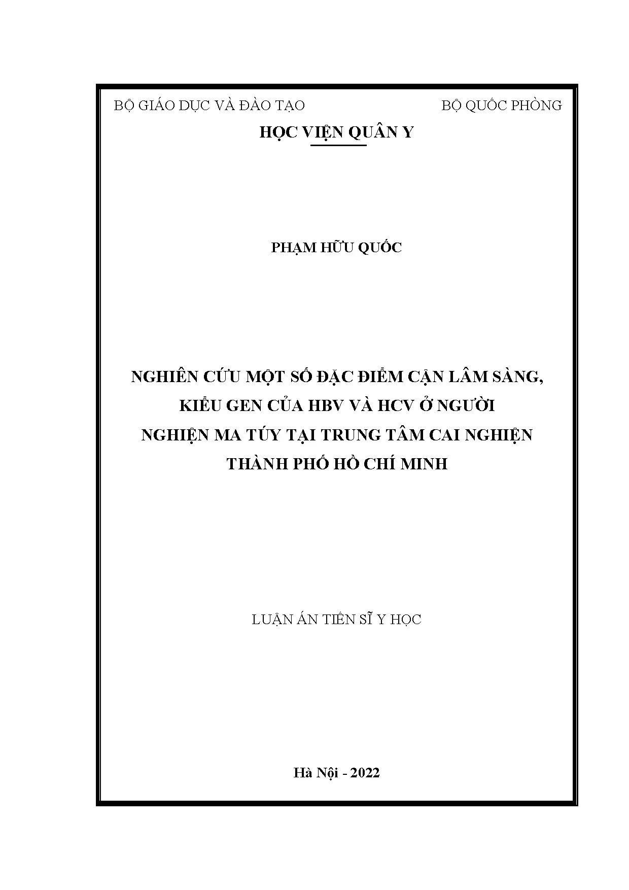 Kiểu gen HBV, HCV ở người nghiện ma túy tại TP.HCM