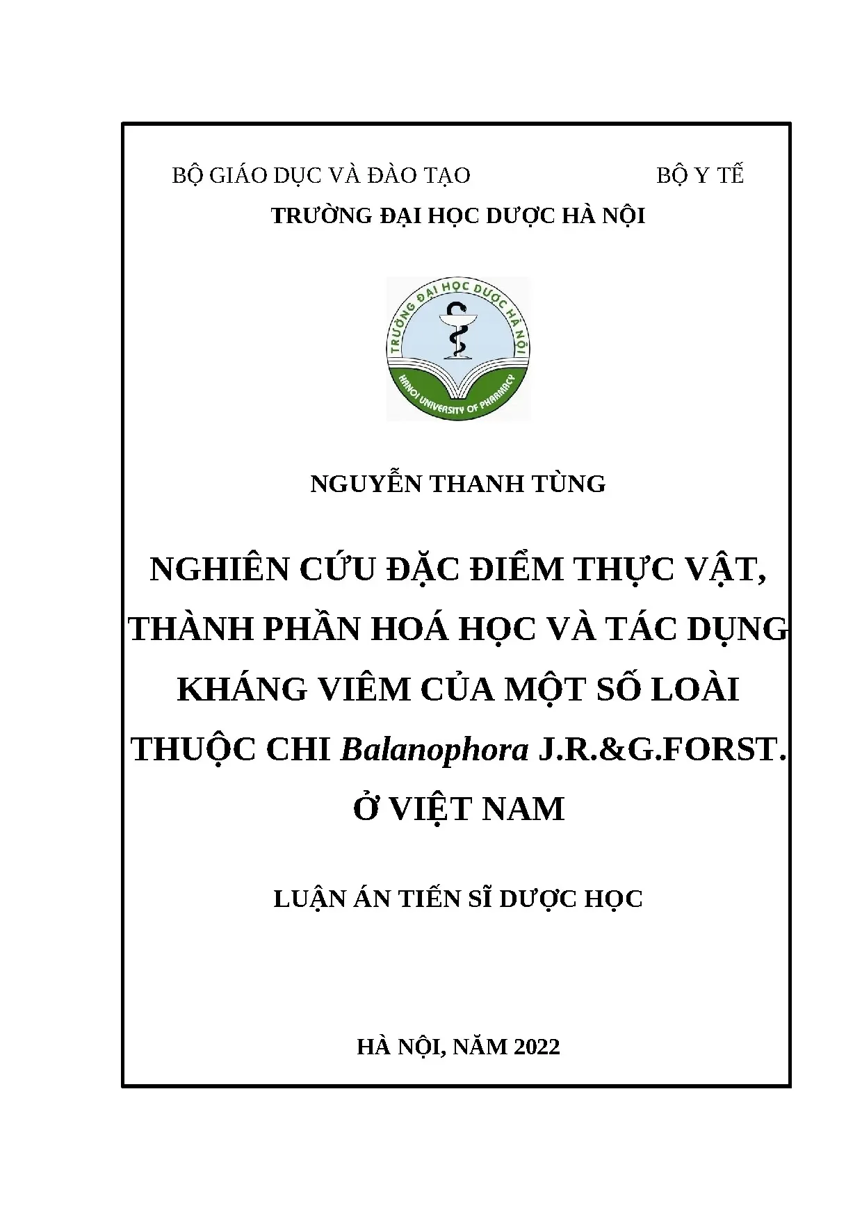 Chiết xuất Balanophora: Hóa học và kháng viêm