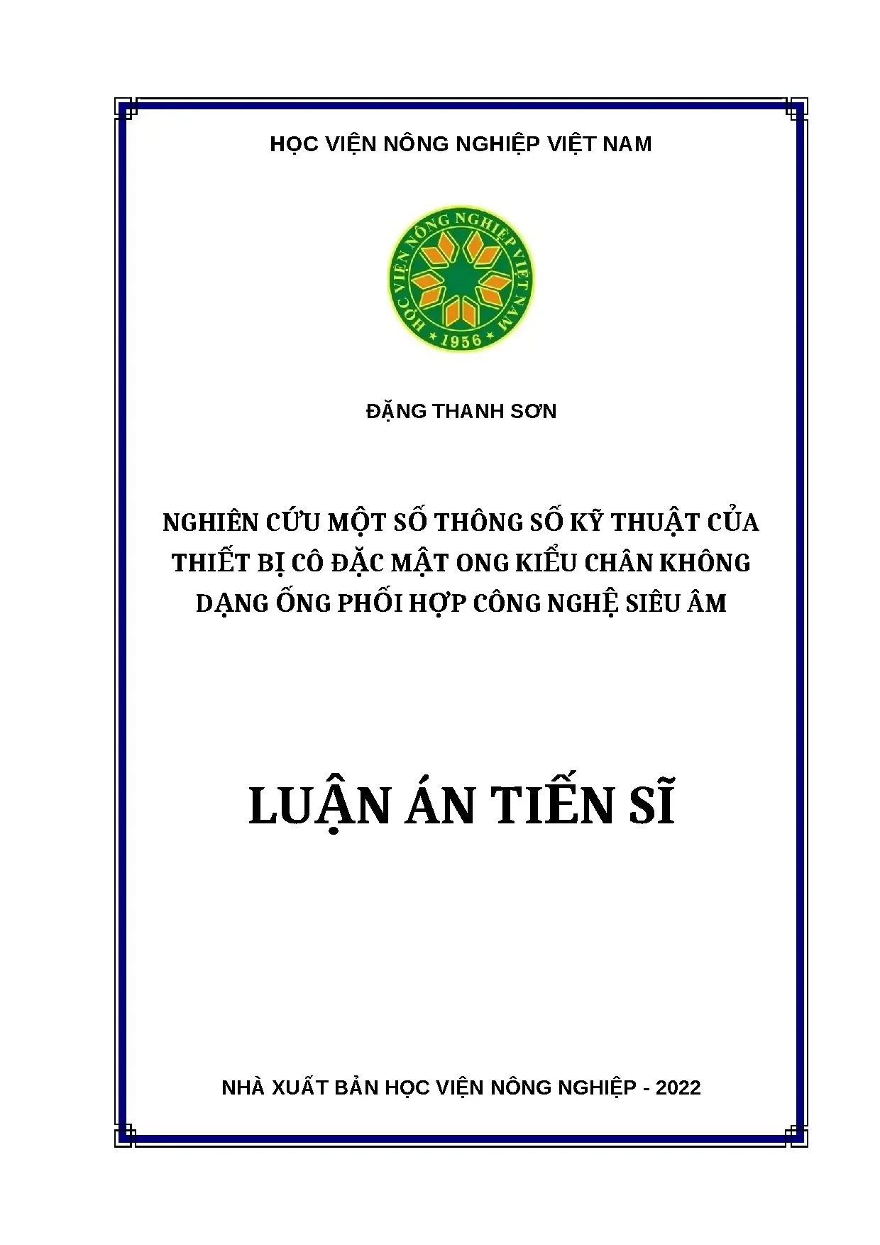 Nghiên cứu thiết bị cô đặc mật ong kiểu chân không kết hợp sóng siêu âm
