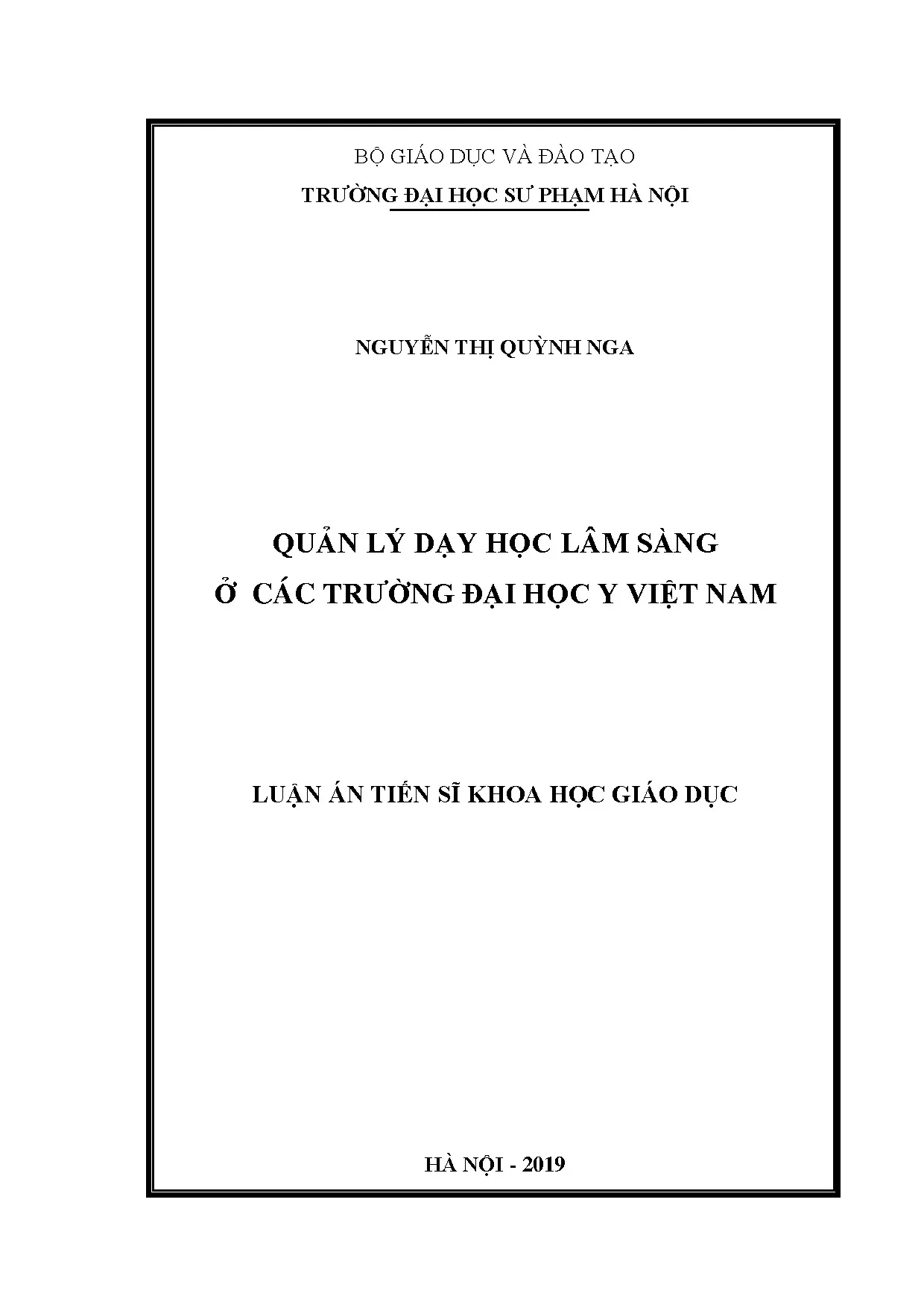 Quản lý dạy học lâm sàng trong trường đại học y Việt Nam