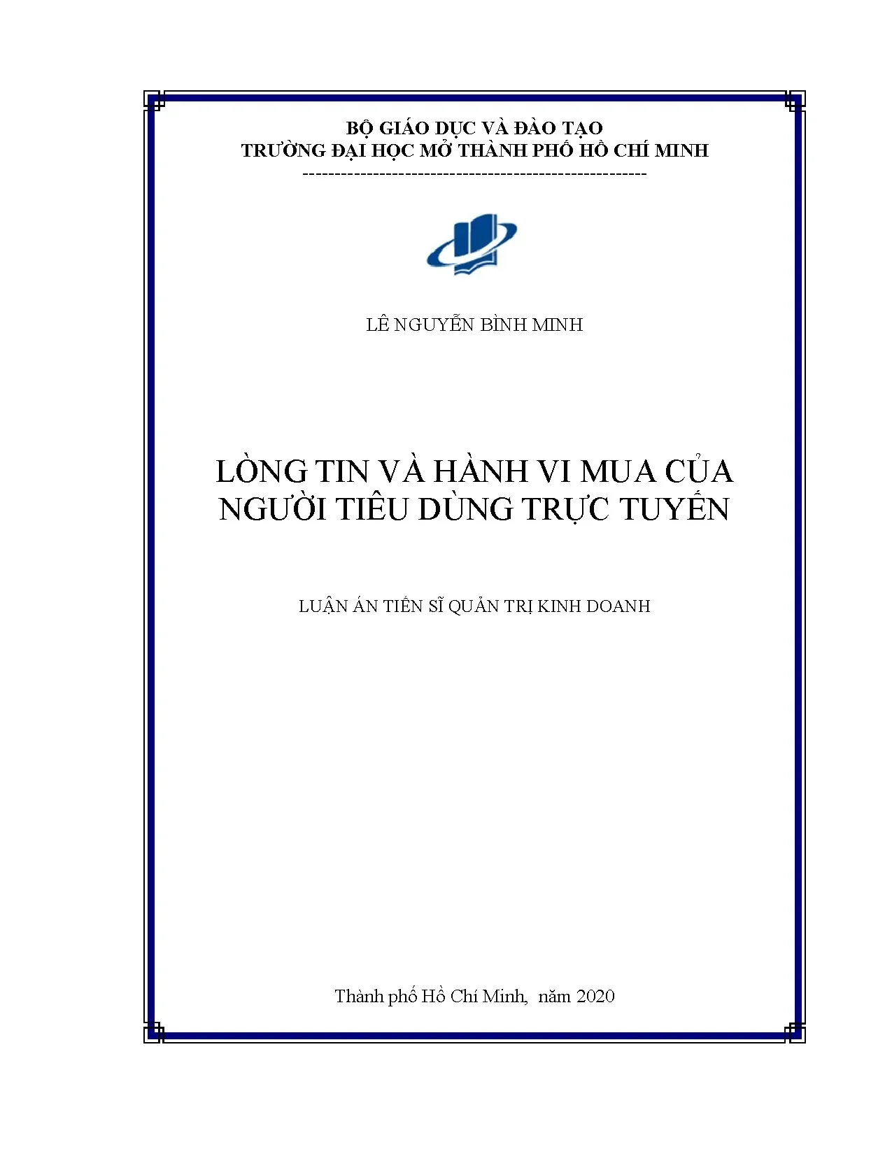 Luận án tiến sĩ: Lòng tin ảnh hưởng hành vi mua trực tuyến