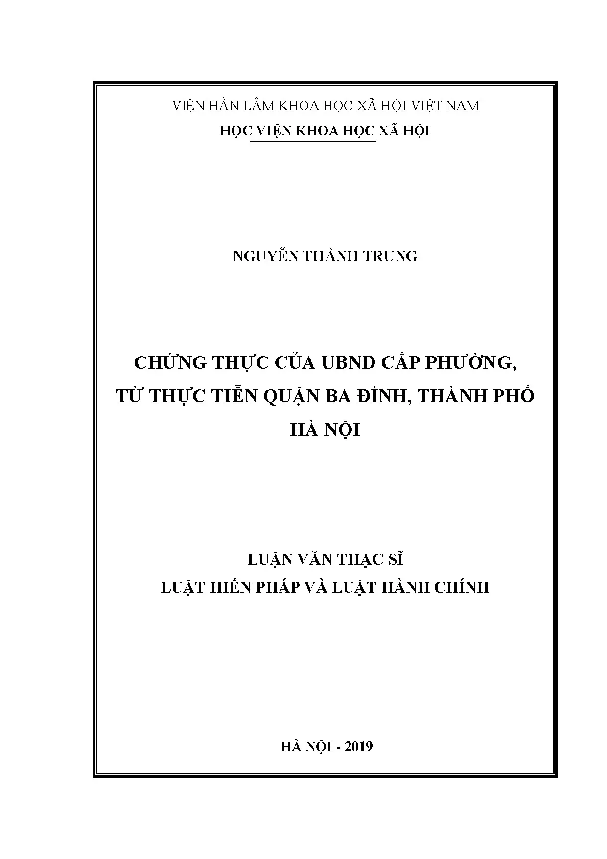 Luận án tiến sĩ chứng thực UBND phường quận Ba Đình Hà Nội