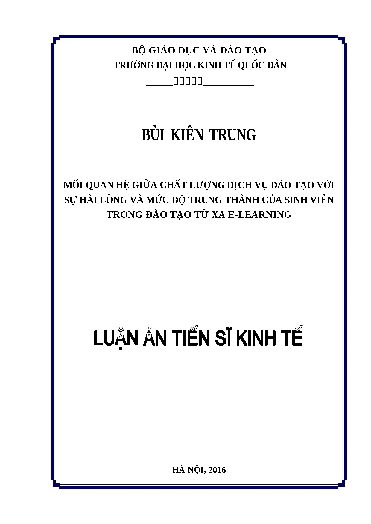Mối quan hệ chất lượng dịch vụ đào tạo E-Learning với hài lòng sinh viên