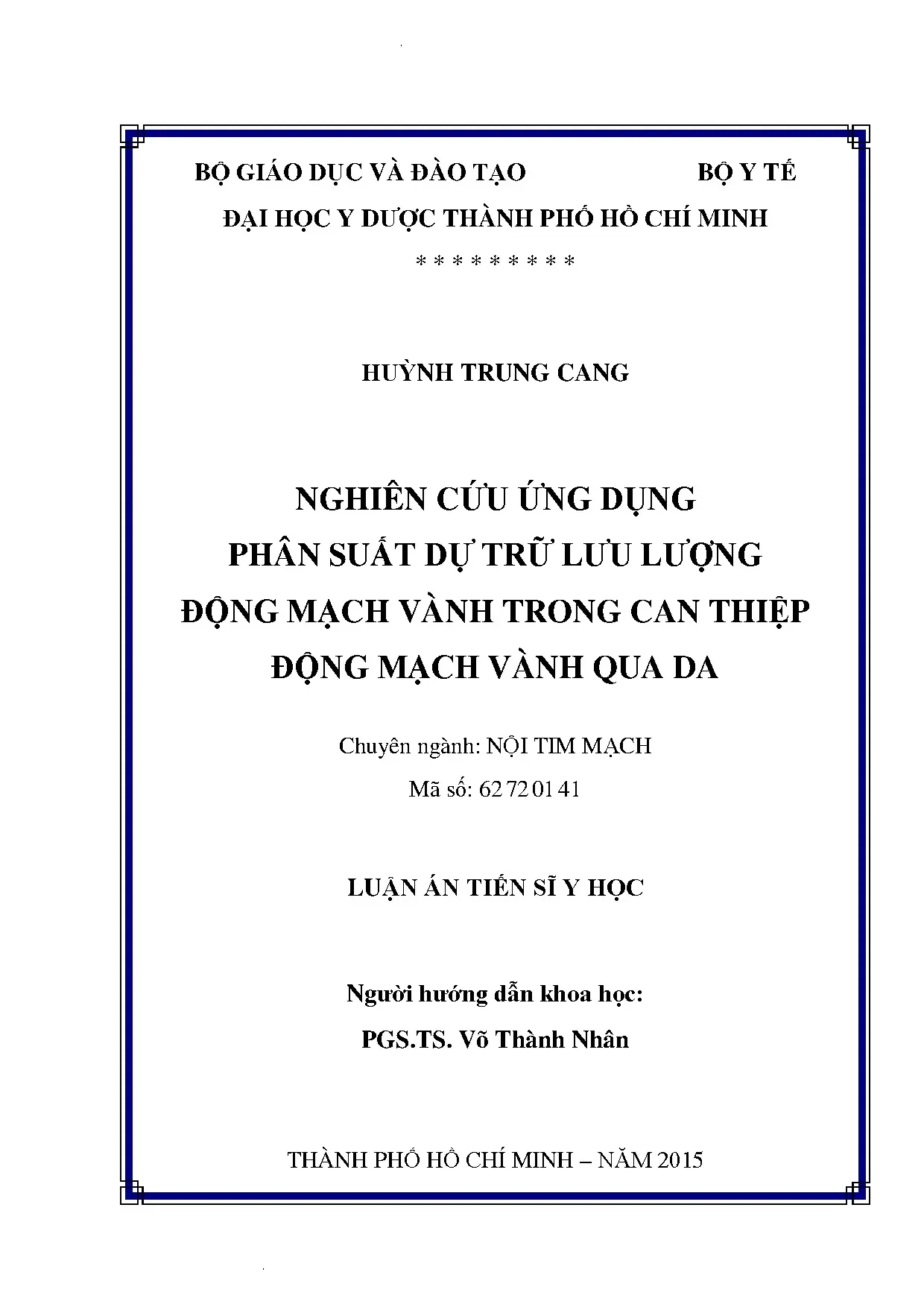 Phân suất dự trữ lưu lượng động mạch vành trong can thiệp PCI