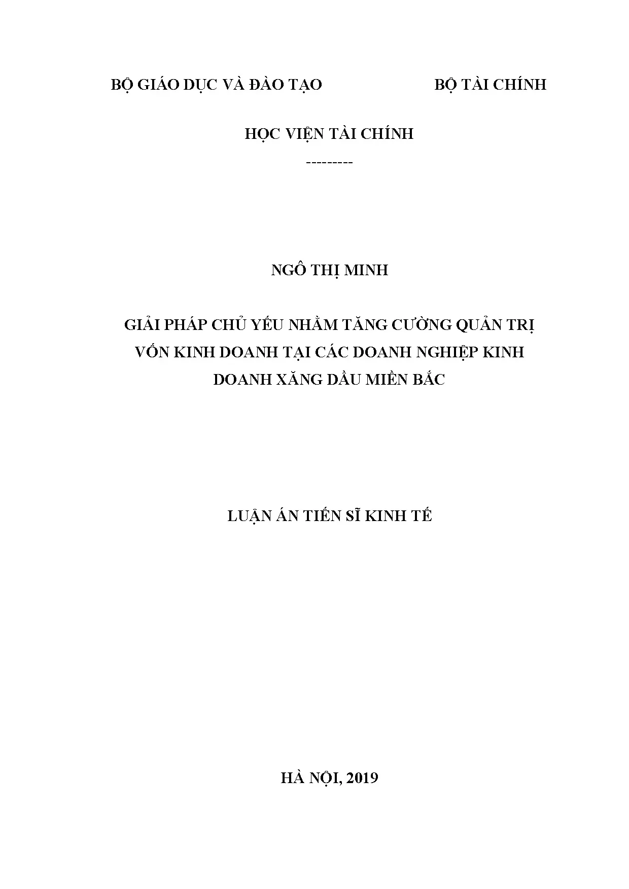 Luận án giải pháp quản trị vốn kinh doanh doanh nghiệp xăng dầu miền Bắc