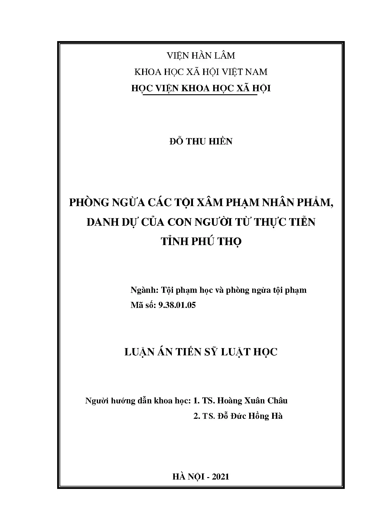 Phòng ngừa tội xâm phạm nhân phẩm danh dự