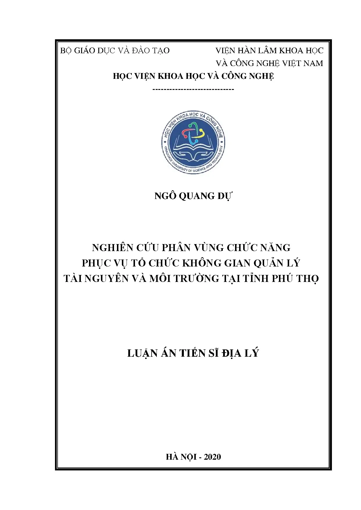 Phân vùng chức năng quản lý tài nguyên môi trường tỉnh Phú Thọ
