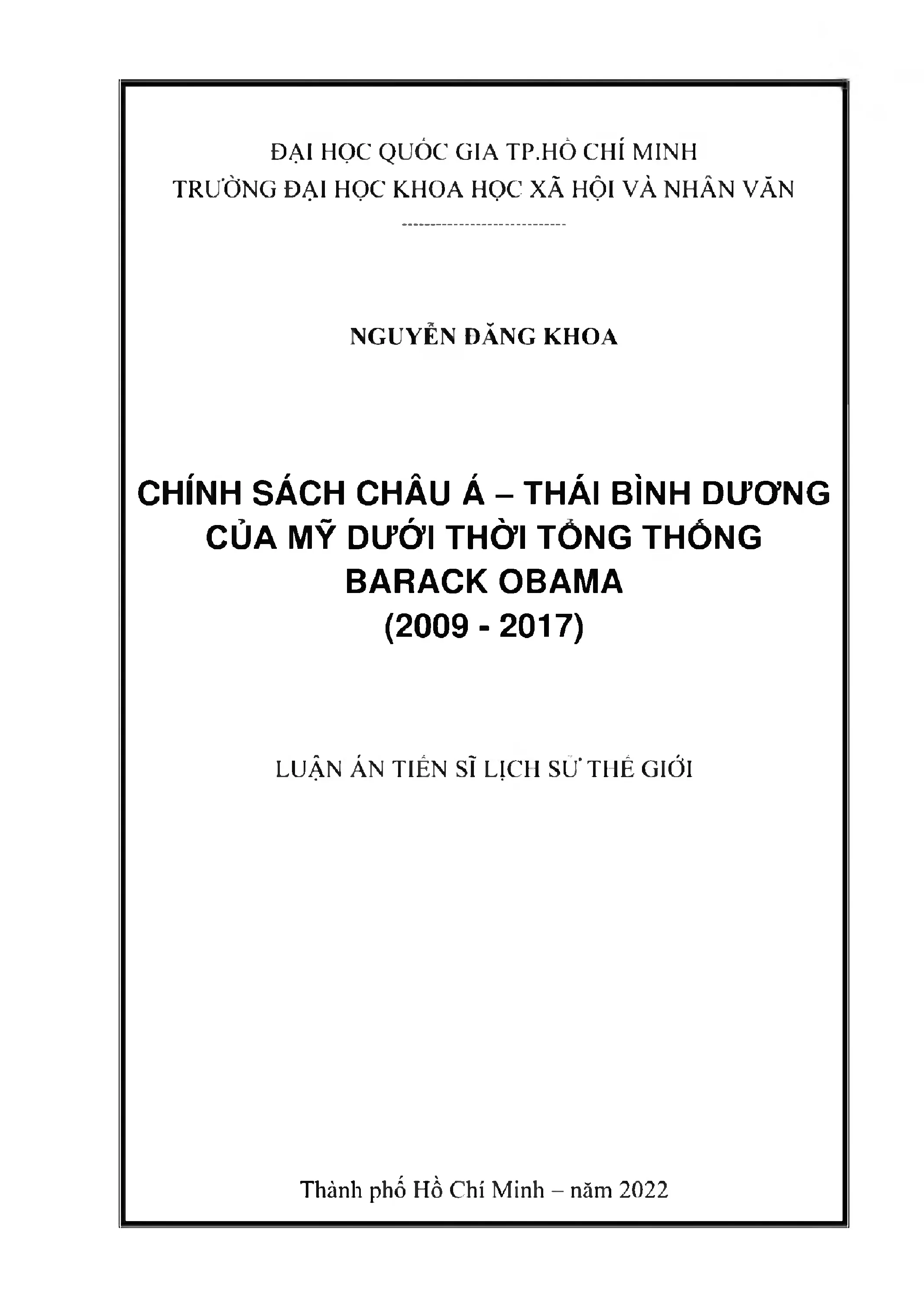 Chính sách Châu Á - Thái Bình Dương của Mỹ dưới thời Obama