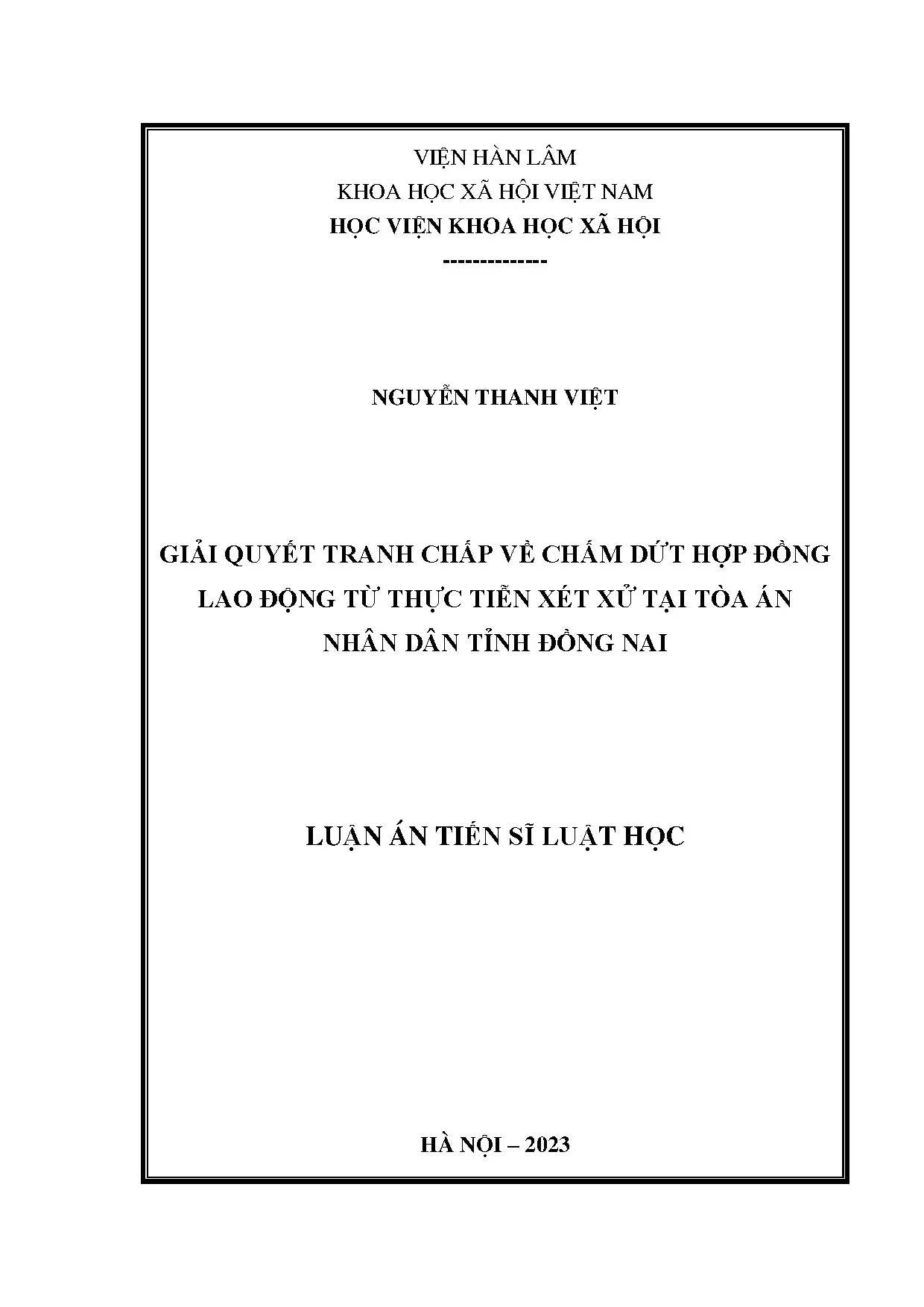 Giải quyết tranh chấp chấm dứt hợp đồng lao động tại TAND Đồng Nai