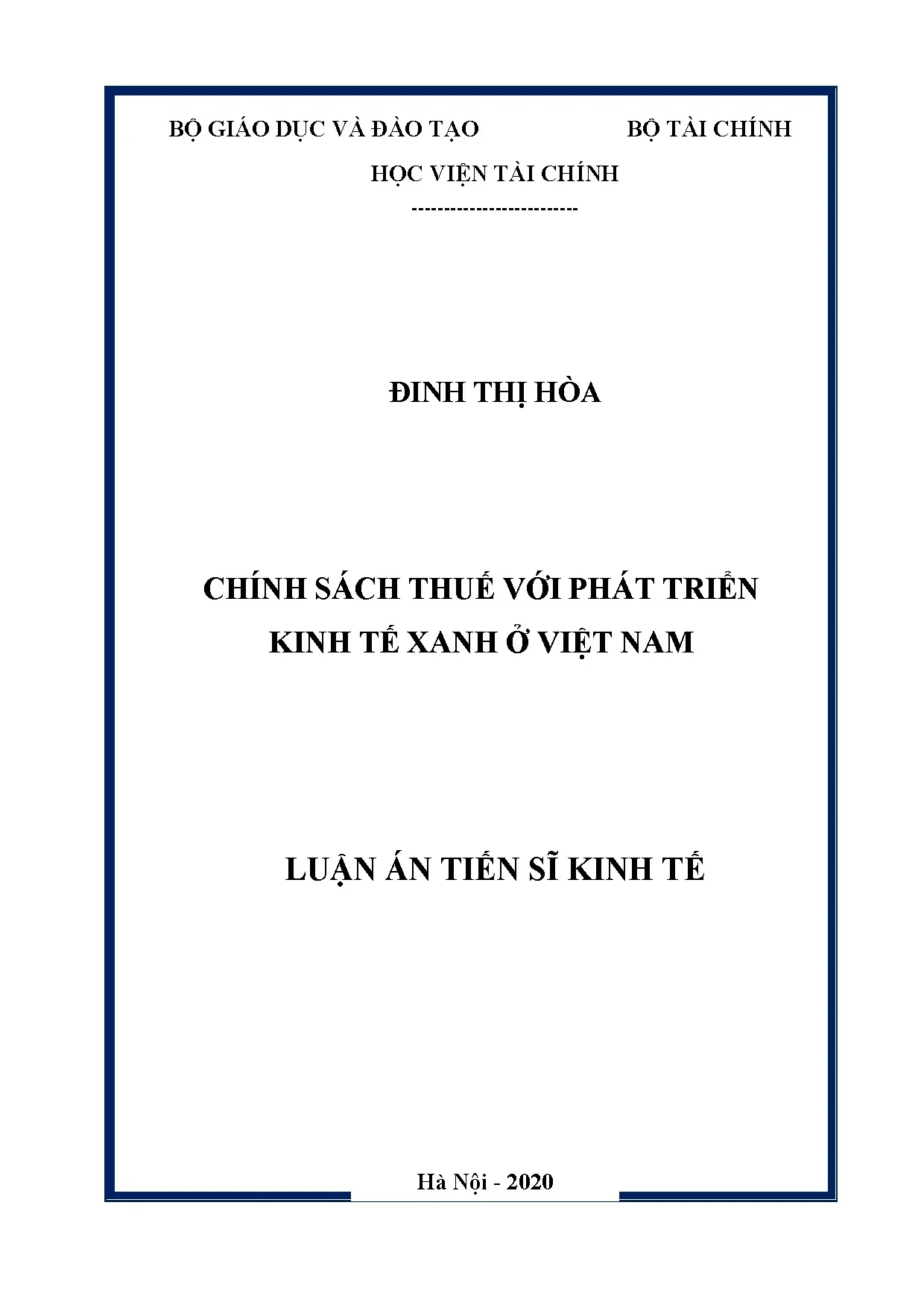 Chính sách thuế thúc đẩy phát triển kinh tế xanh ở Việt Nam