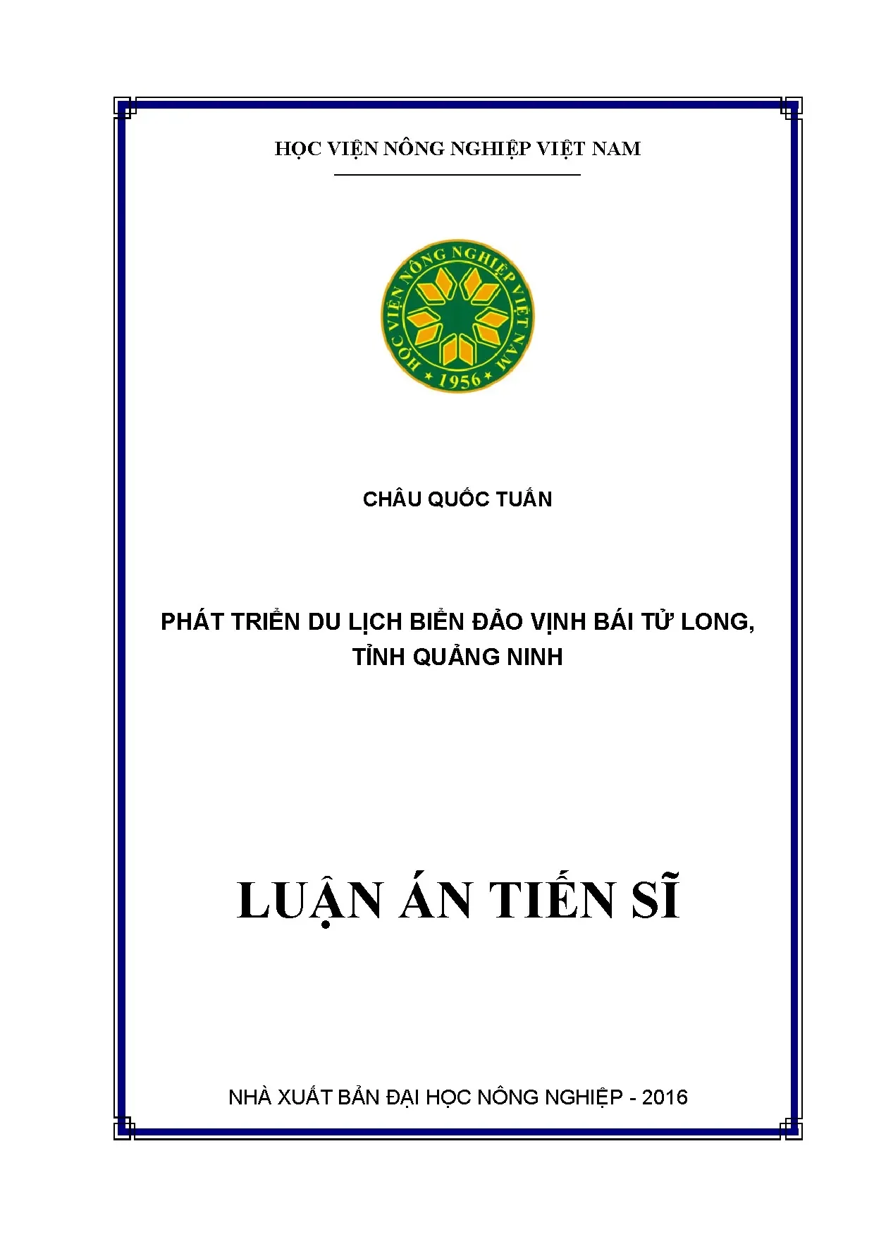Phát triển du lịch biển đảo Vịnh Bái Tử Long