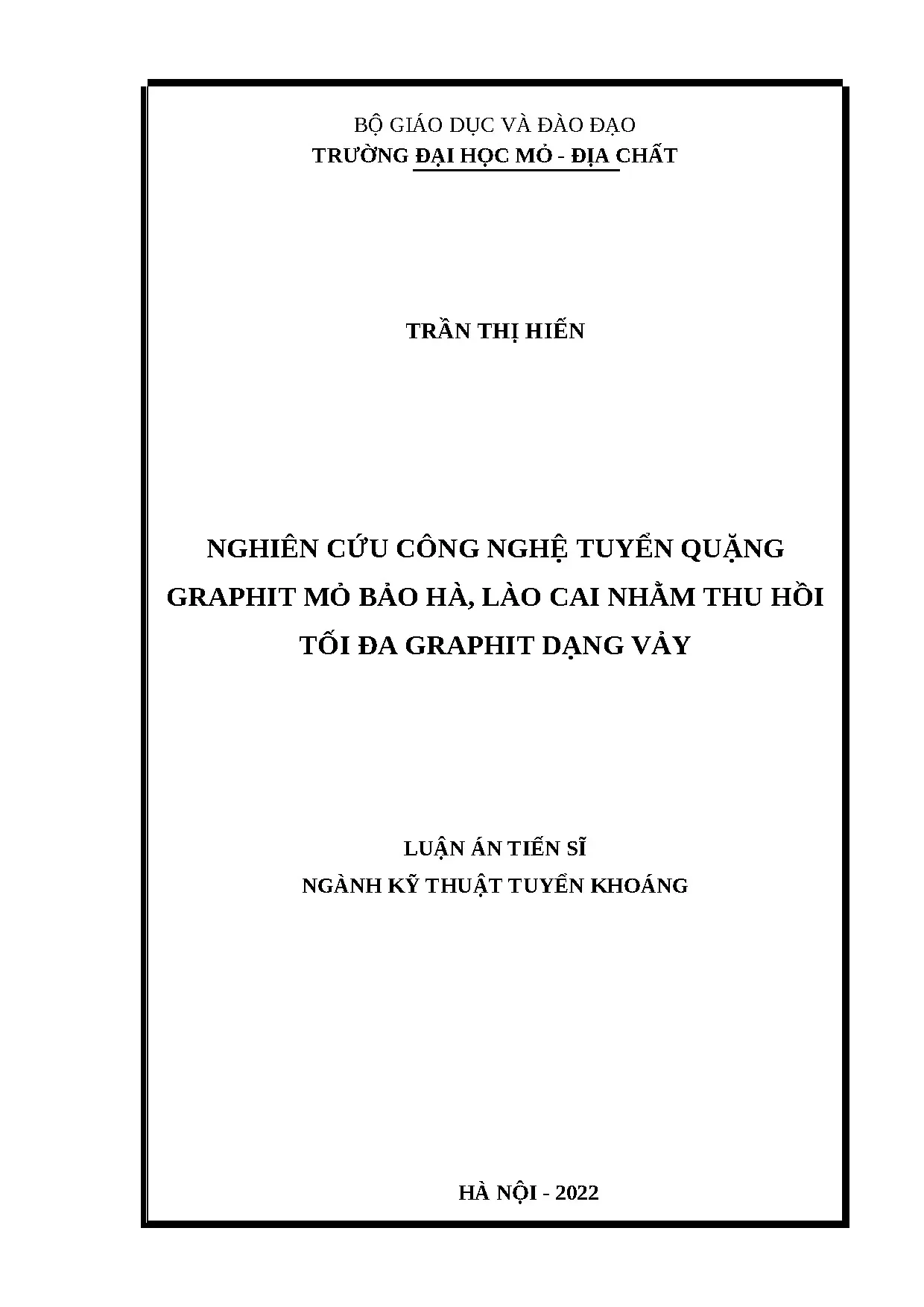 Công nghệ tuyển quặng graphit Bảo Hà, Lào Cai thu hồi tối đa