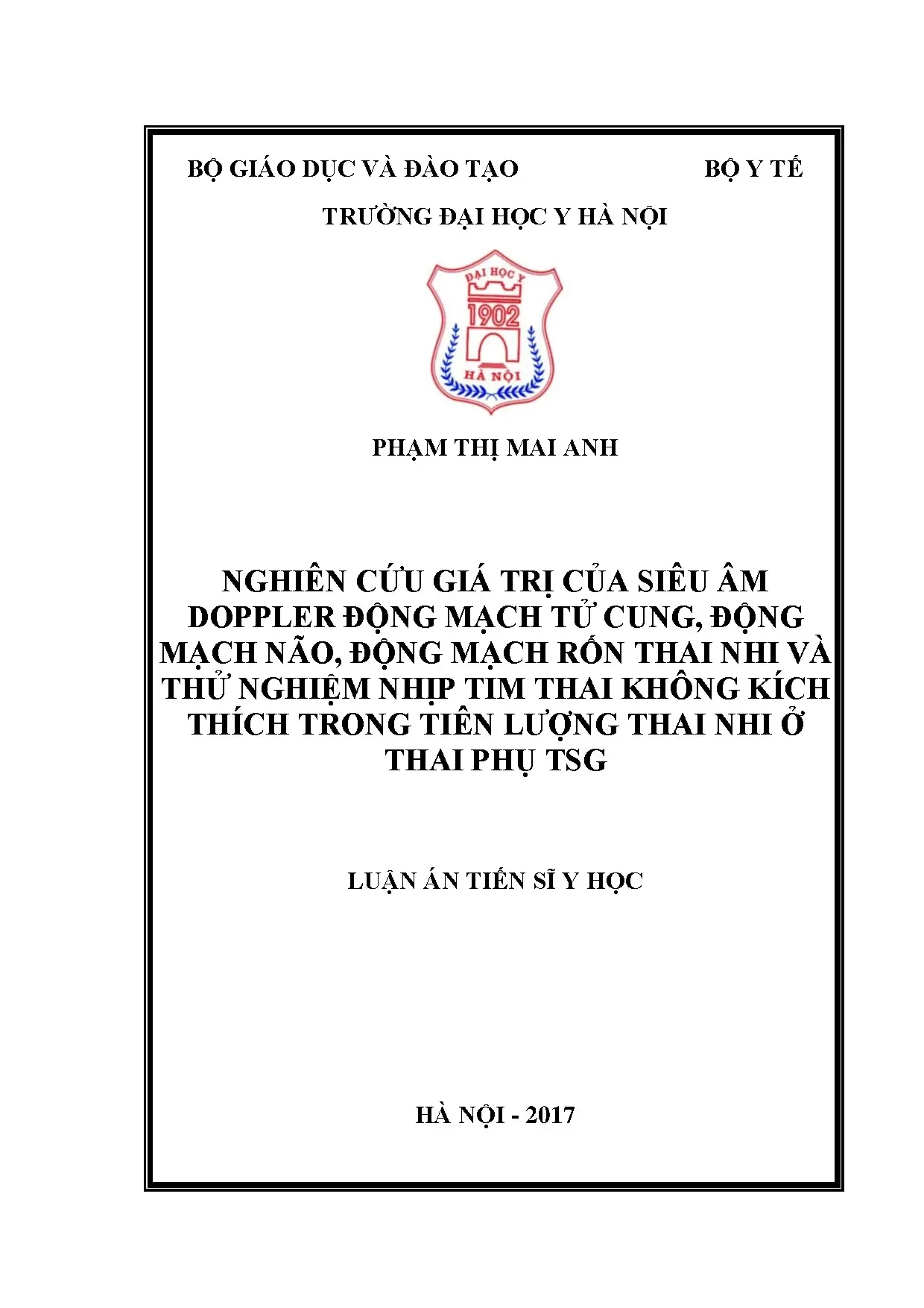 Nghiên cứu giá trị siêu âm Doppler trong tiên lượng thai phụ TSG