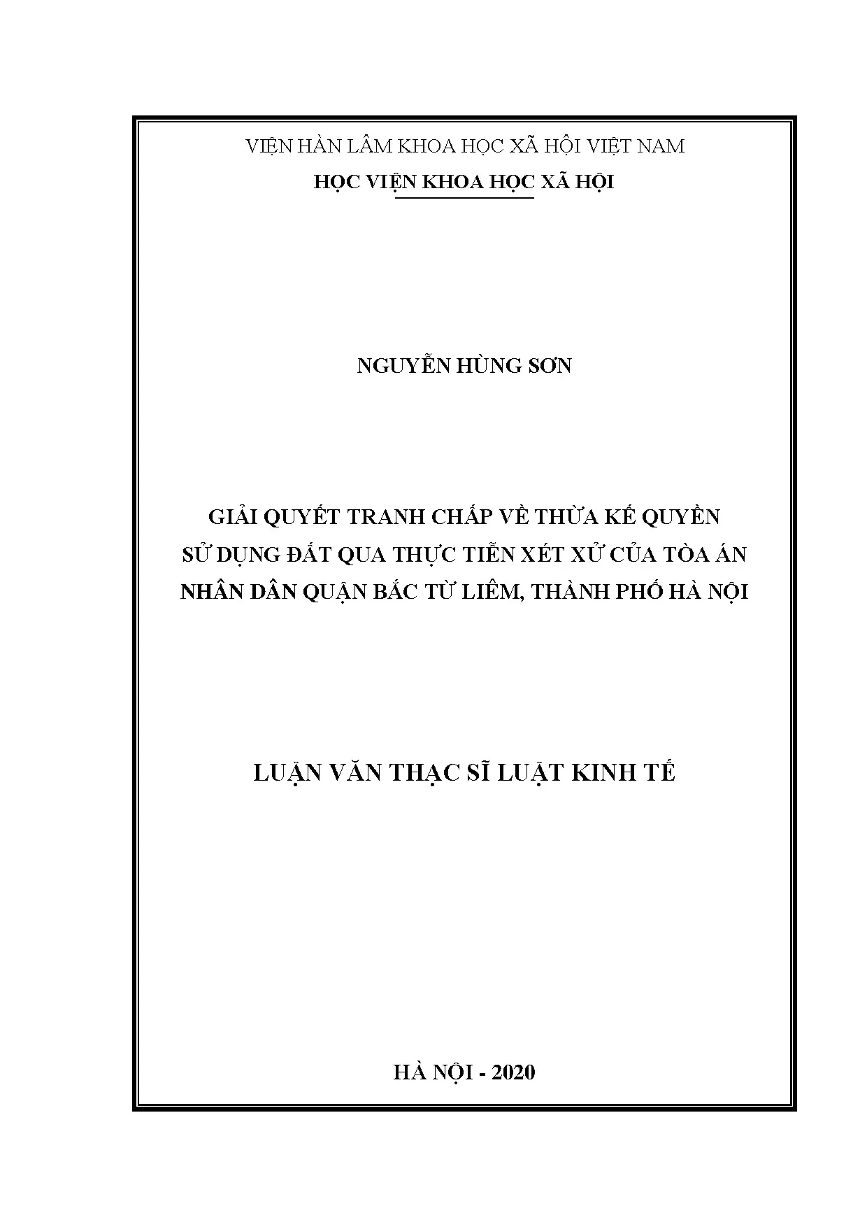 Giải quyết tranh chấp thừa kế quyền sử dụng đất tại quận Bắc Từ Liêm