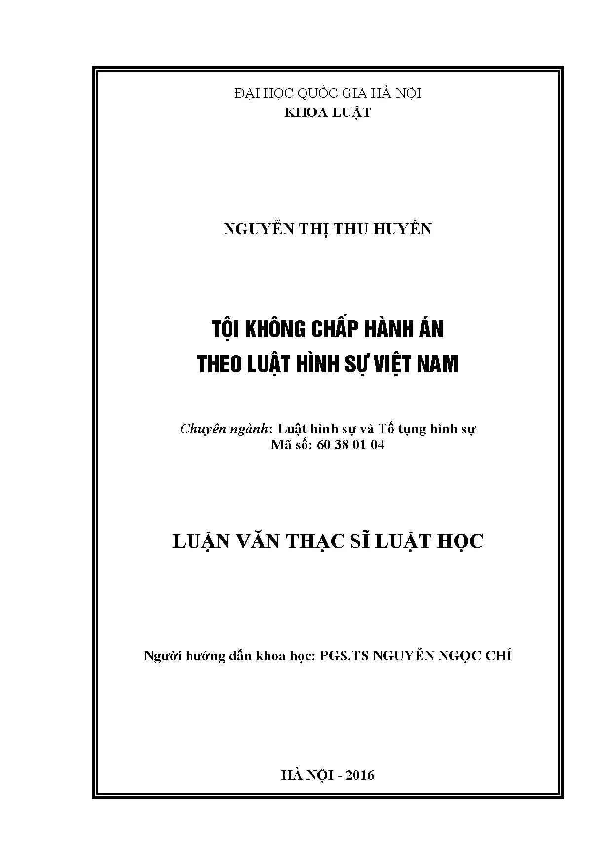 Nghiên cứu tội không chấp hành án