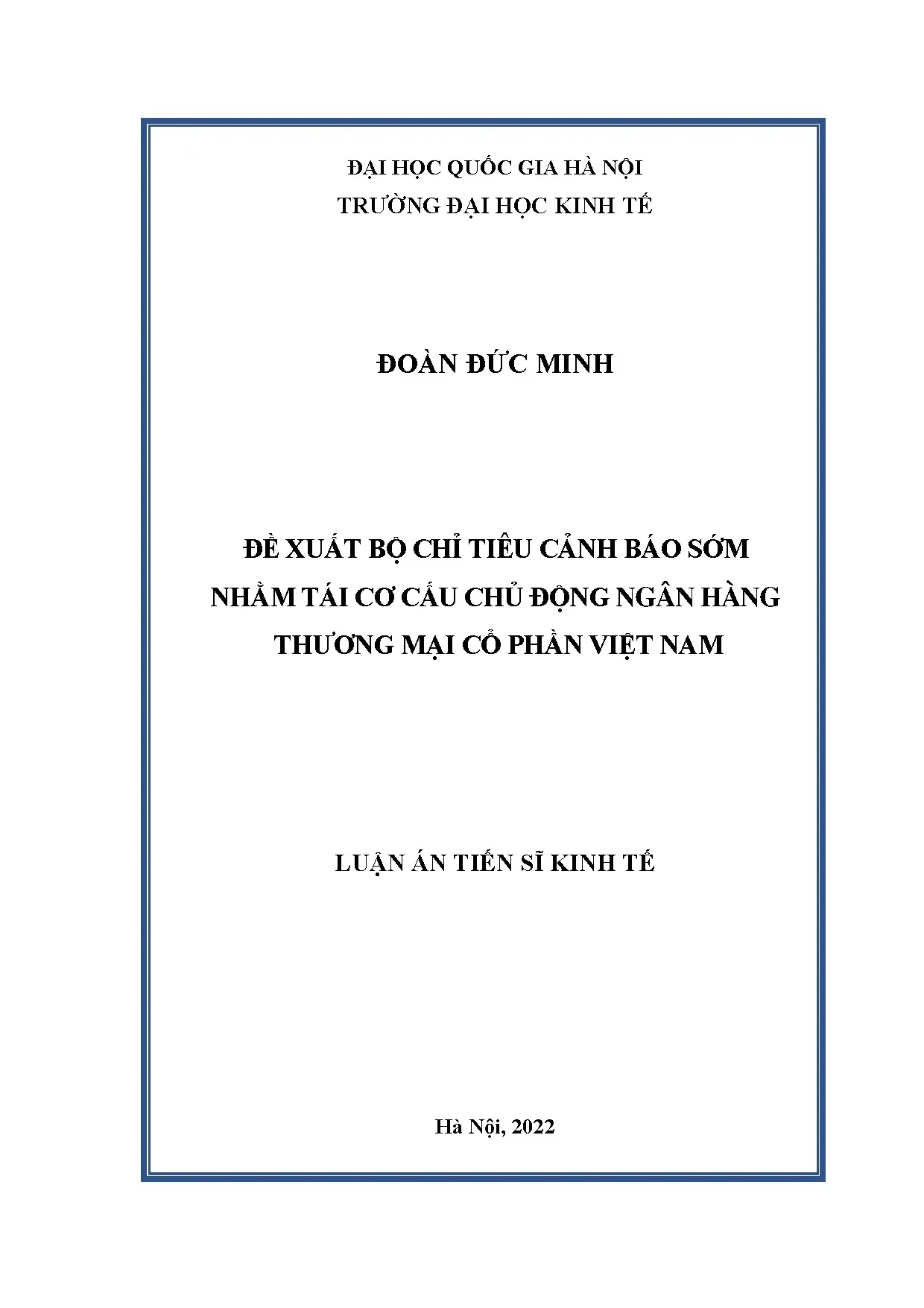 Bộ chỉ tiêu cảnh báo sớm tái cơ cấu ngân hàng thương mại cổ phần