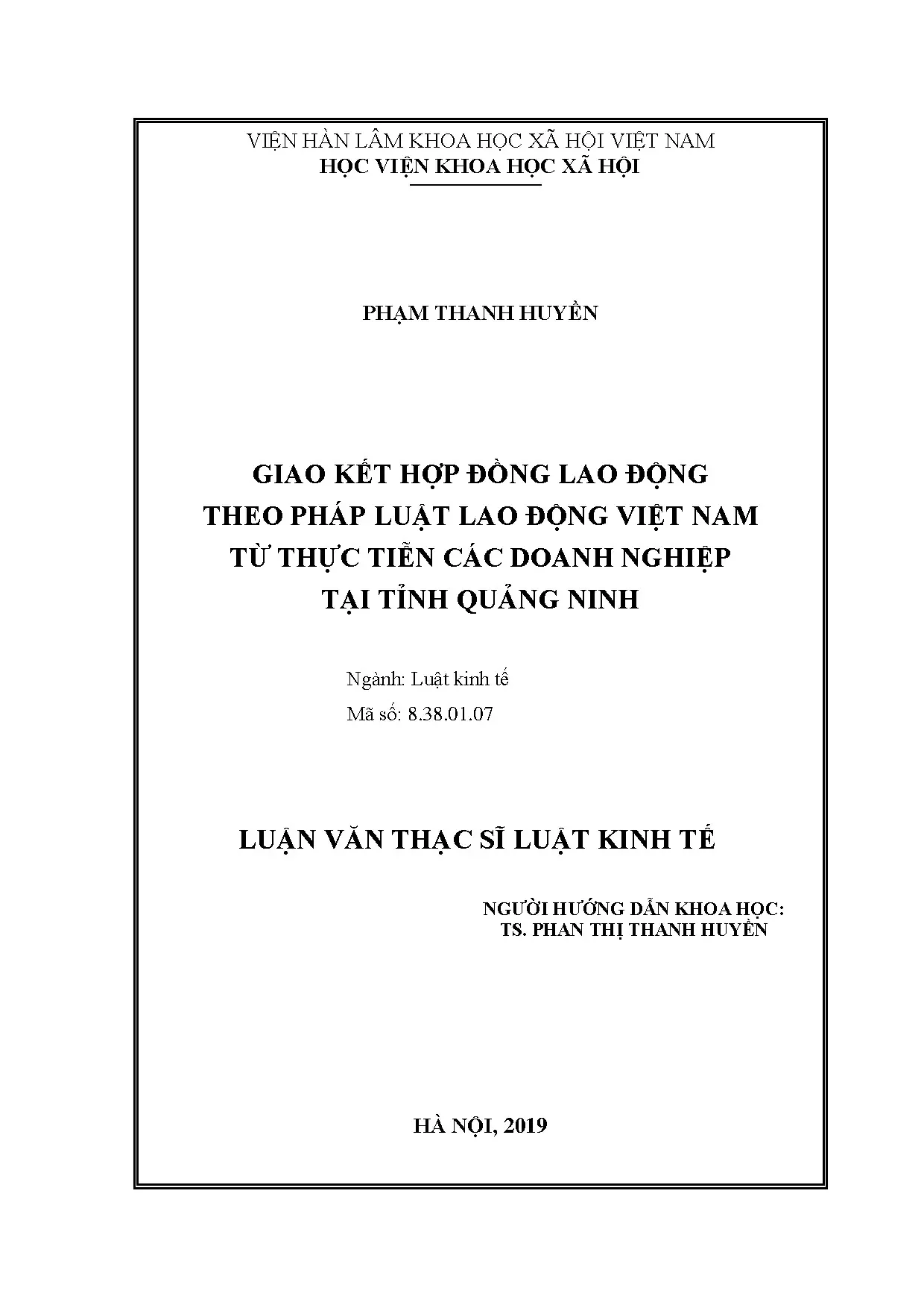 Giao kết hợp đồng lao động theo pháp luật Lao động Việt Nam tại Quảng Ninh