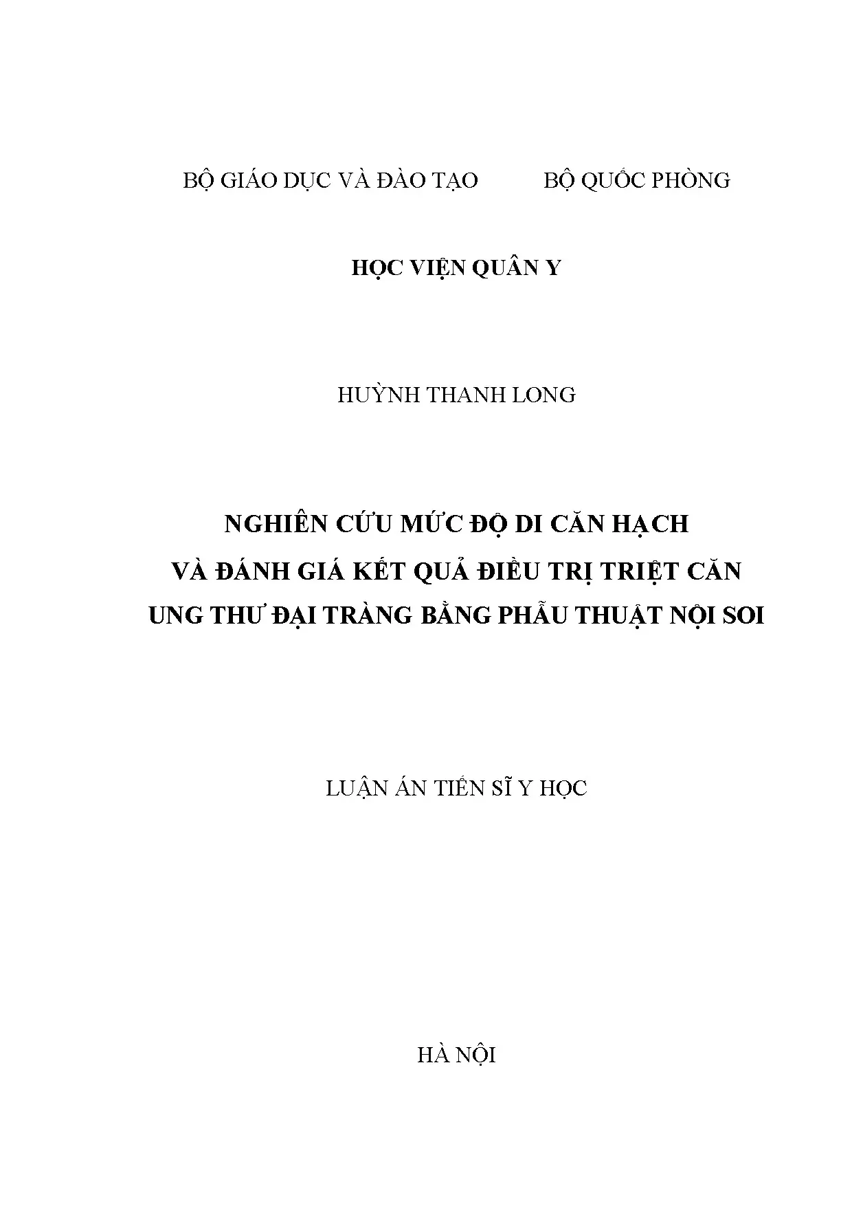 Nghiên cứu mức độ di căn hạch ung thư đại tràng