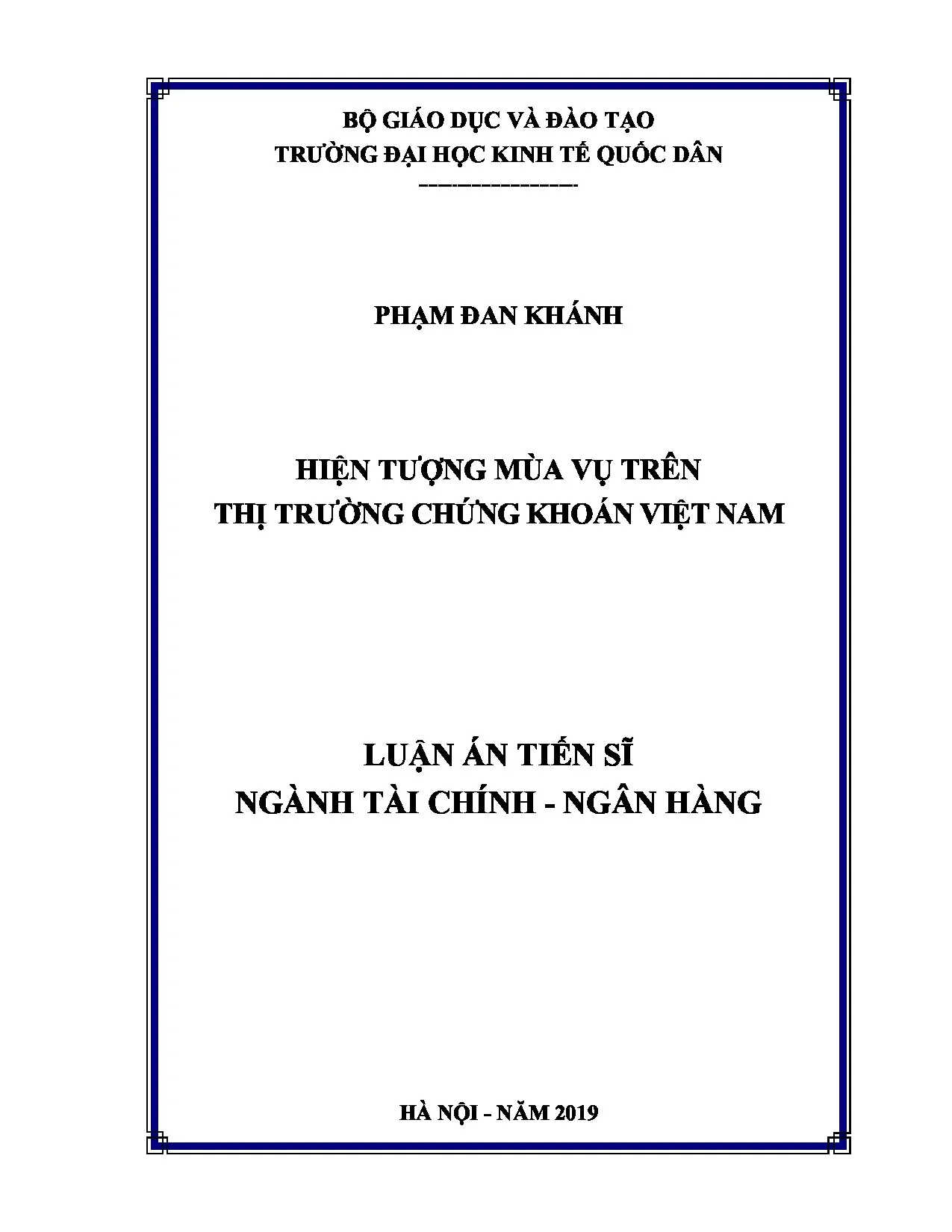 Hiện tượng mùa vụ trên thị trường chứng khoán Việt Nam