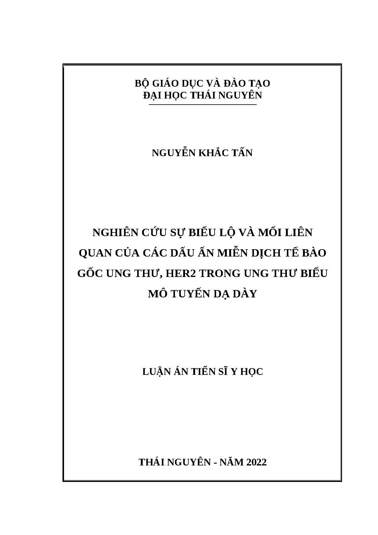 Dấu ấn miễn dịch tế bào gốc ung thư HER2 trong ung thư dạ dày