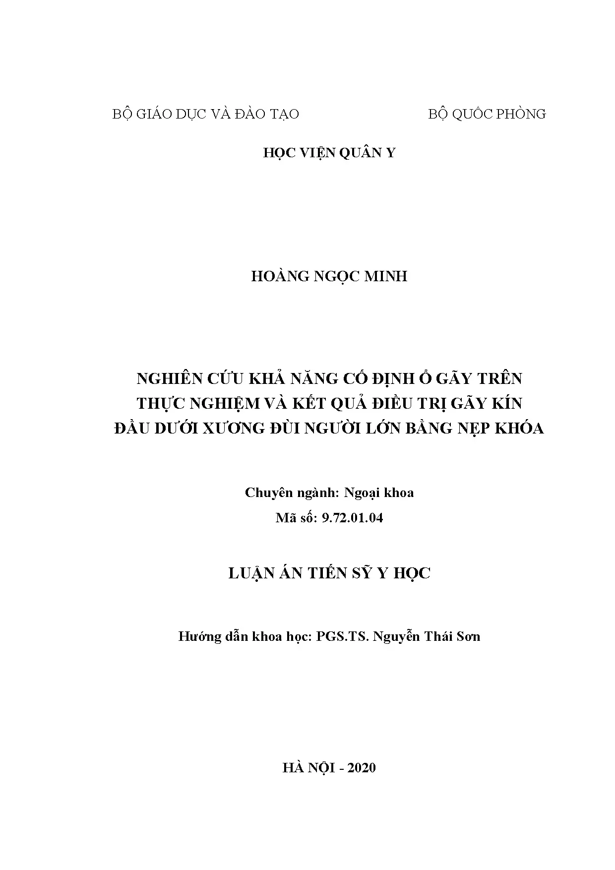 Nghiên cứu cố định ổ gãy đầu dưới xương đùi bằng nẹp khóa