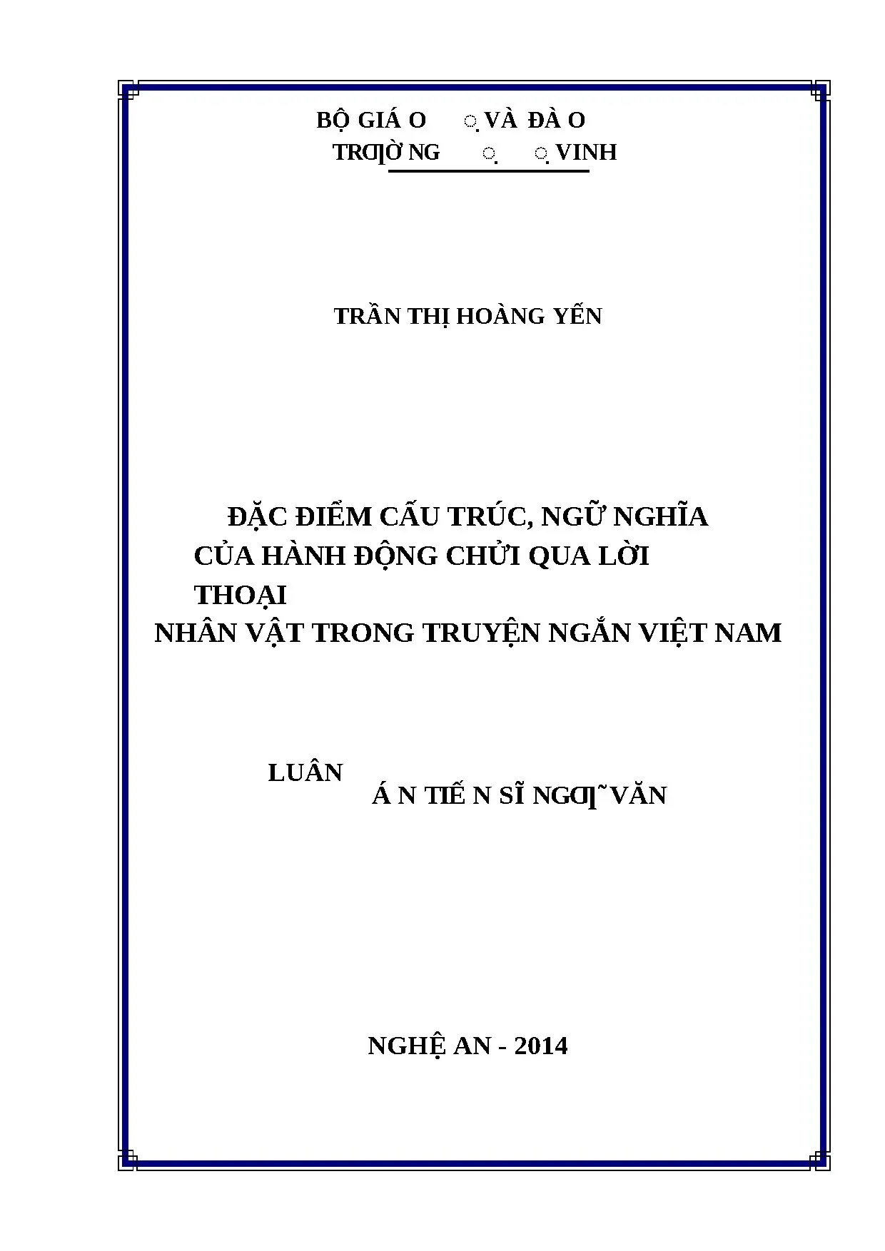 Đặc điểm cấu trúc ngữ nghĩa của hành động chửi trong truyện ngắn Việt Nam