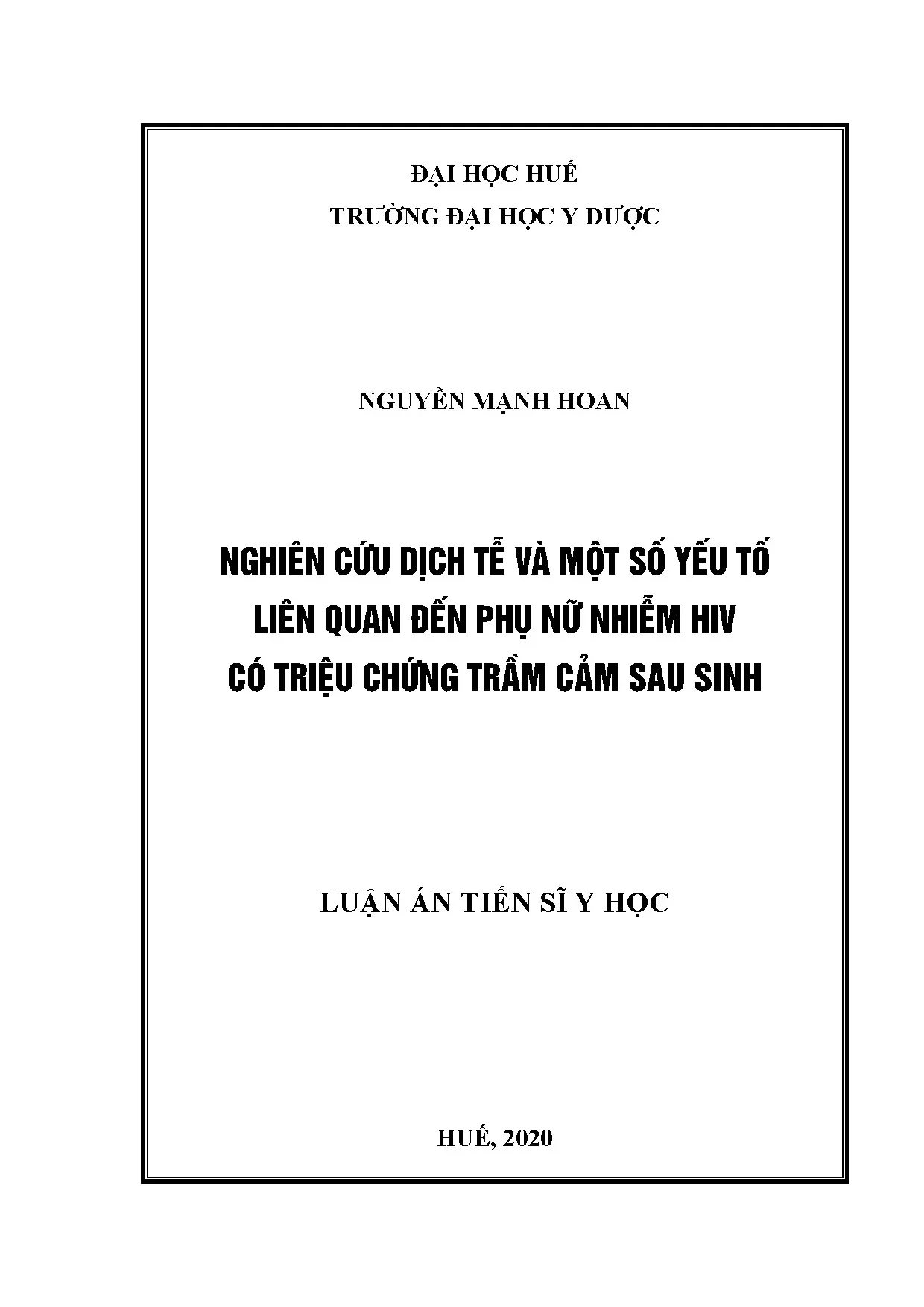 Nghiên cứu dịch tễ trầm cảm sau sinh ở phụ nữ nhiễm HIV