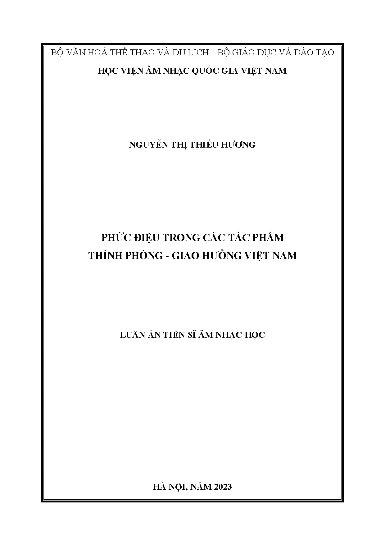 Phức điệu trong tác phẩm thính phòng giao hưởng Việt Nam