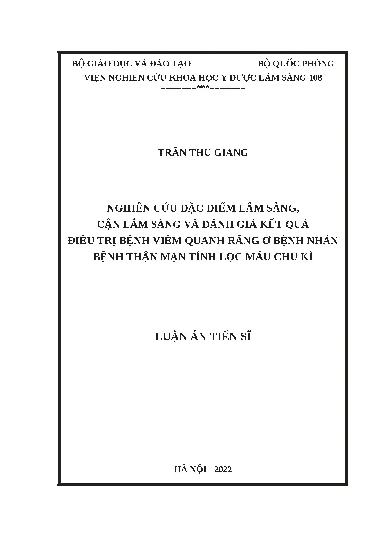 Viêm quanh răng ở bệnh nhân thận mạn lọc máu: Nghiên cứu lâm sàng