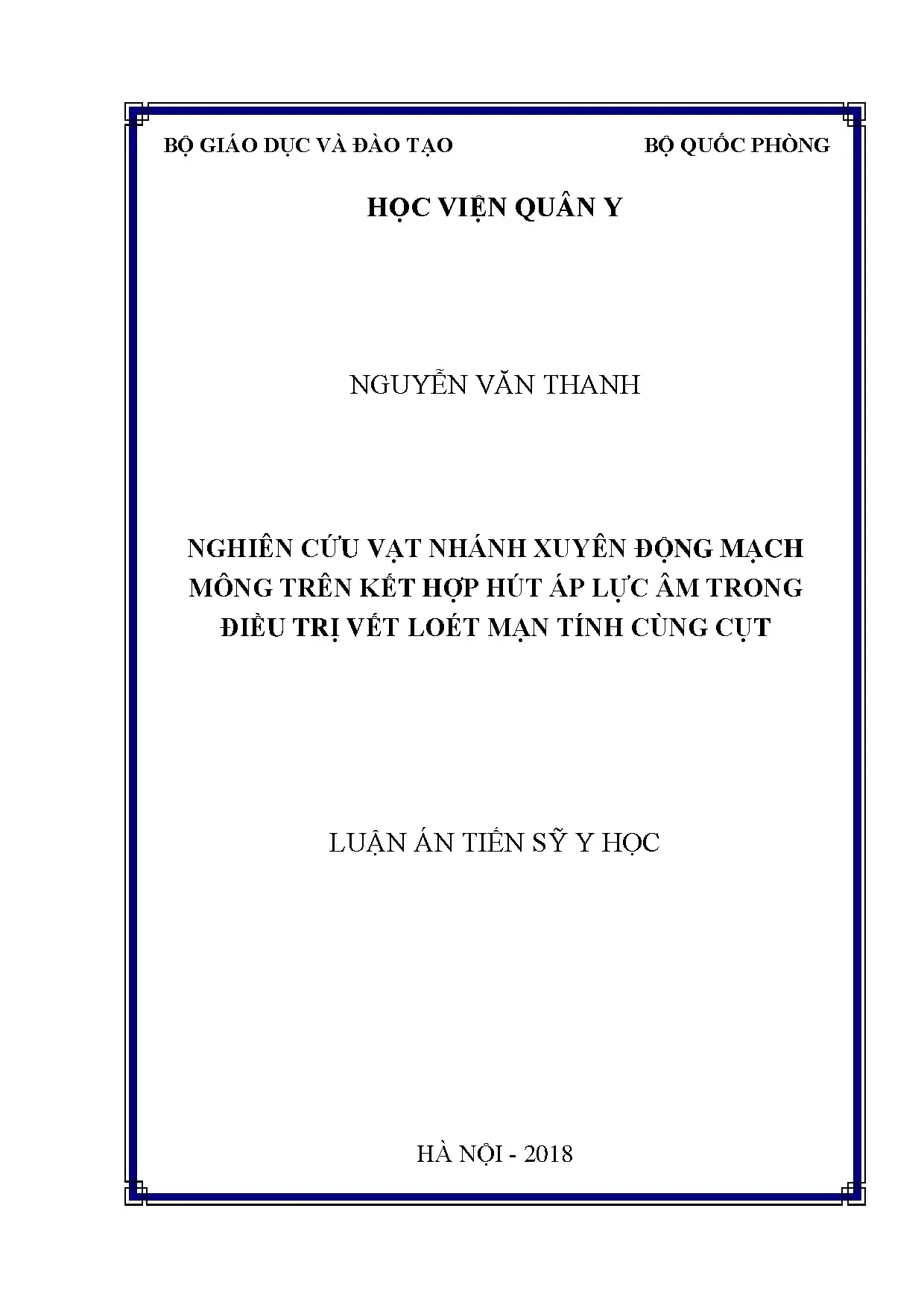 Nghiên cứu vạt nhánh xuyên động mạch mông trên điều trị vết loét mạn tính