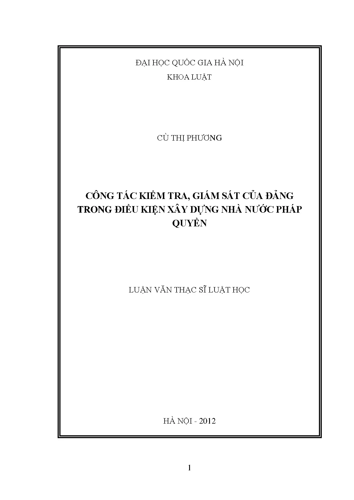 Kiểm tra, giám sát của Đảng trong Nhà nước pháp quyền
