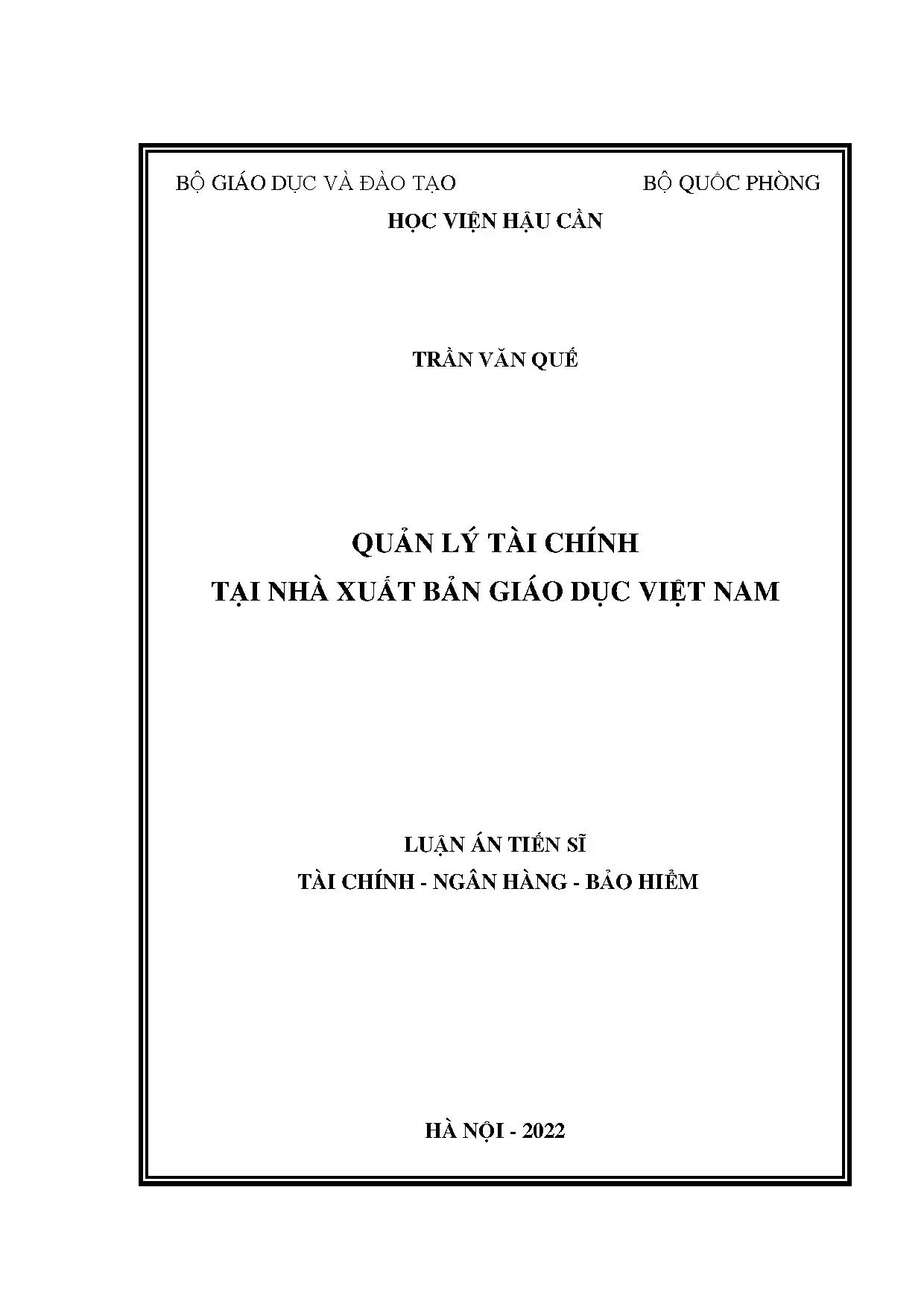 Luận án tiến sĩ quản lý tài chính Nhà xuất bản Giáo dục Việt Nam
