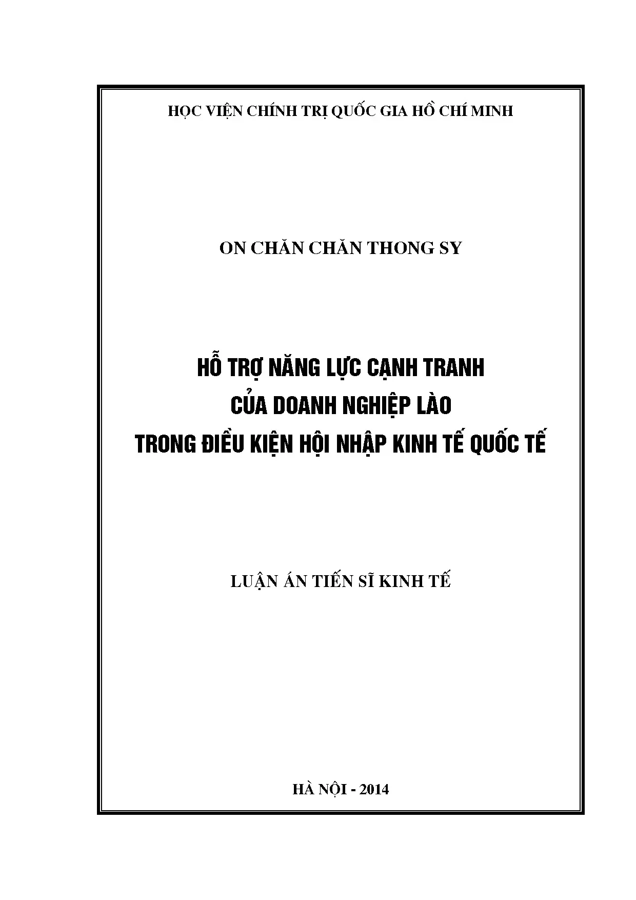 Hỗ trợ nâng cao năng lực cạnh tranh doanh nghiệp Lào trong hội nhập kinh tế quốc tế