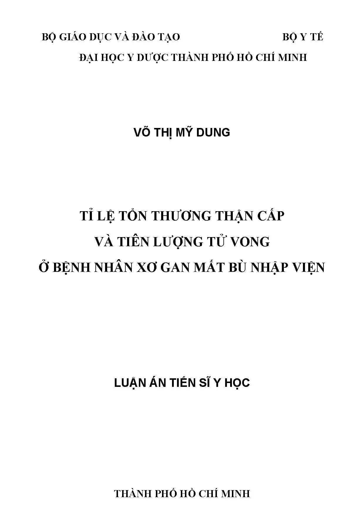 Tỉ lệ tổn thương thận cấp và tiên lượng tử vong ở bệnh nhân xơ gan